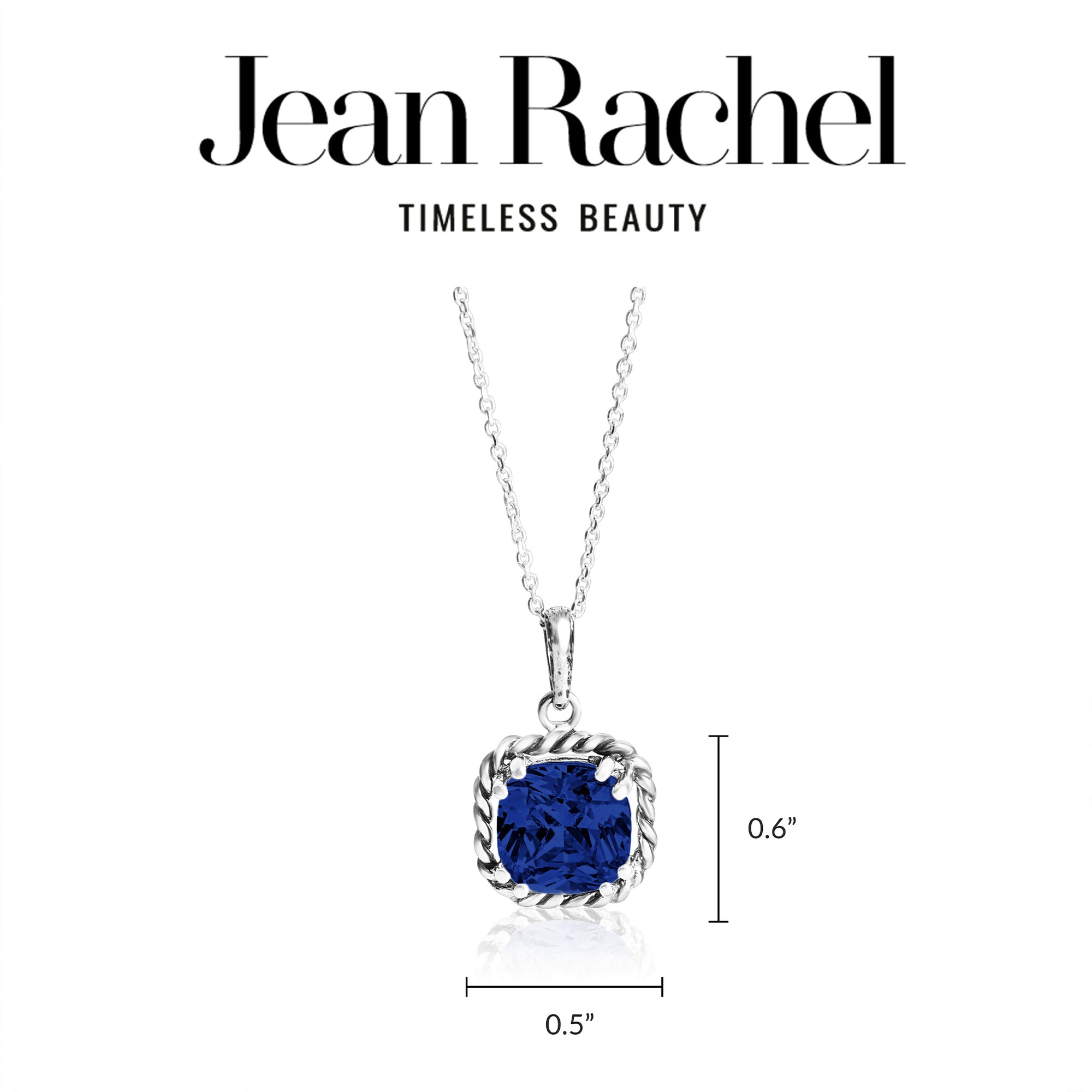 Sterling Silver Sapphire CZ Braid Pendant Necklace