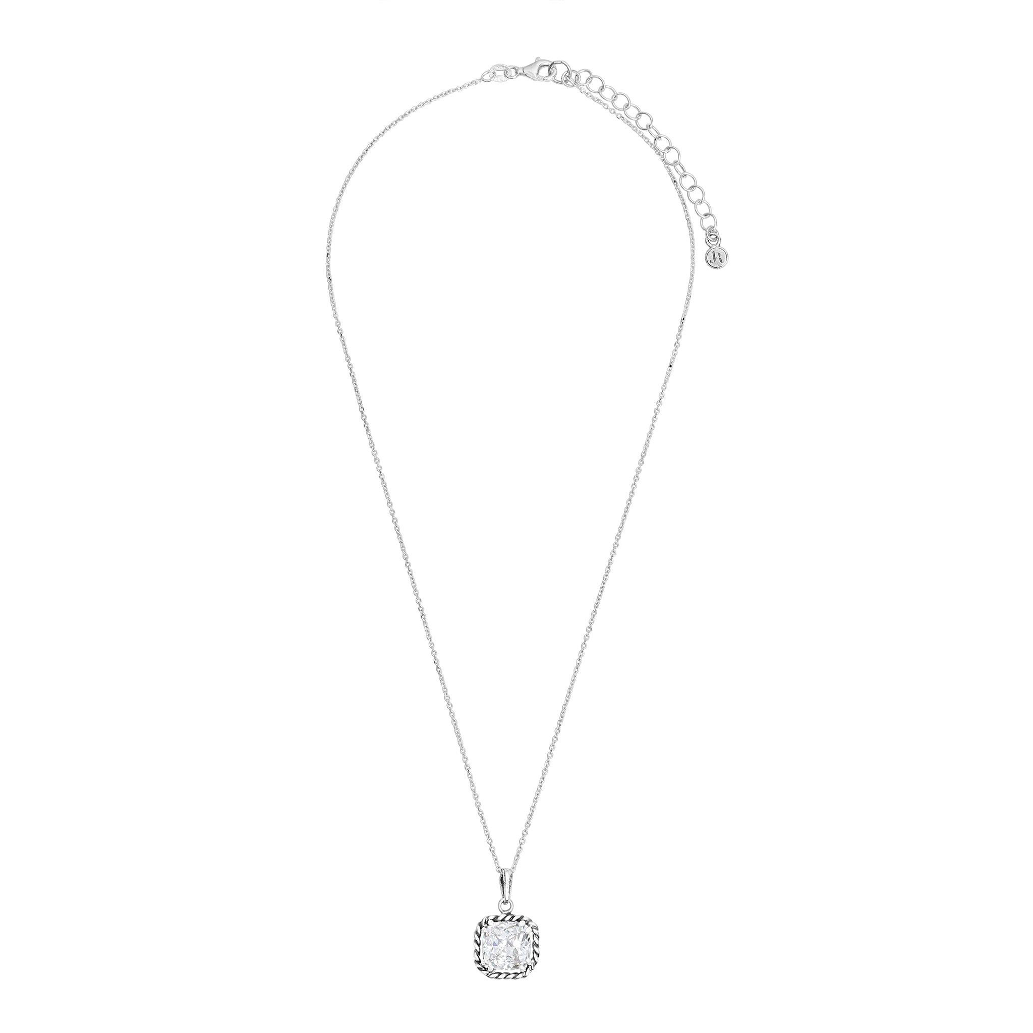 Sterling Silver CZ Rope Pendant Necklace – Jean Rachel Jewelry