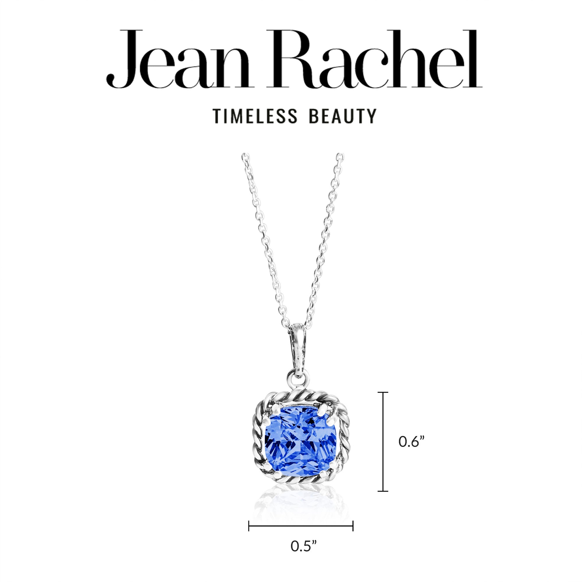 Sterling Silver Tanzanite CZ Braid Pendant Necklace
