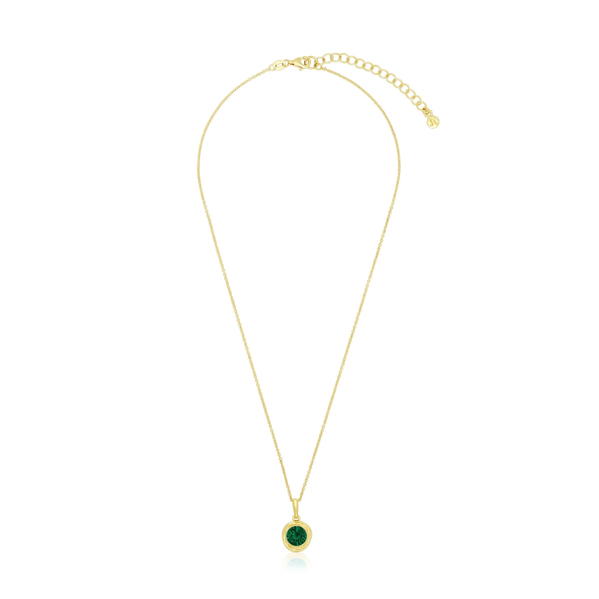 14K Gold Over Sterling Silver Emerald CZ Necklace