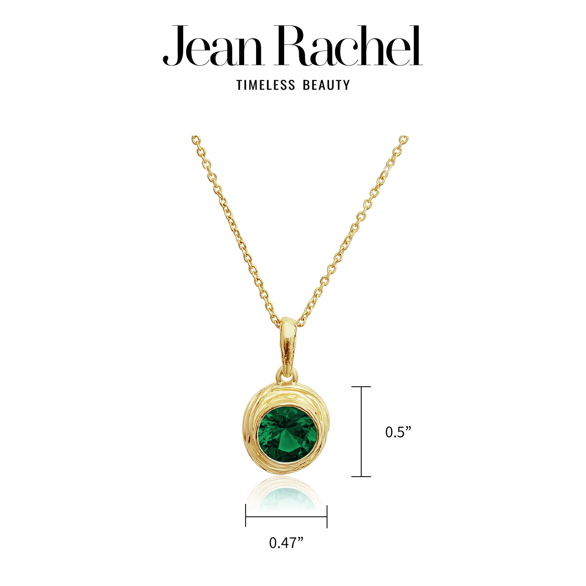 14K Gold Over Sterling Silver Emerald CZ Necklace