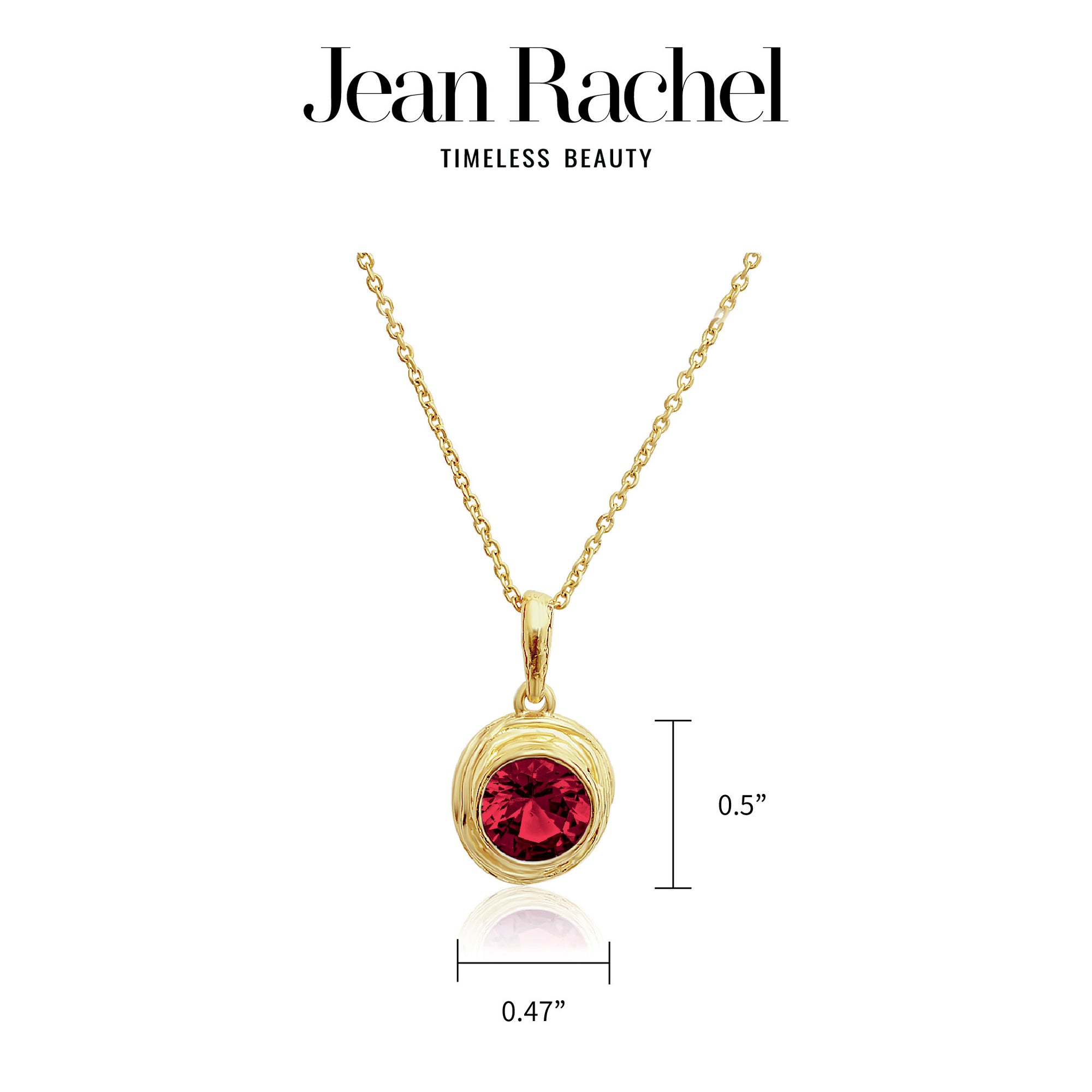 14K Gold Over Sterling Silver Ruby CZ Necklace