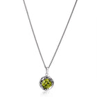 Collana con ciondolo in argento sterling, peridoto e zirconi cubici