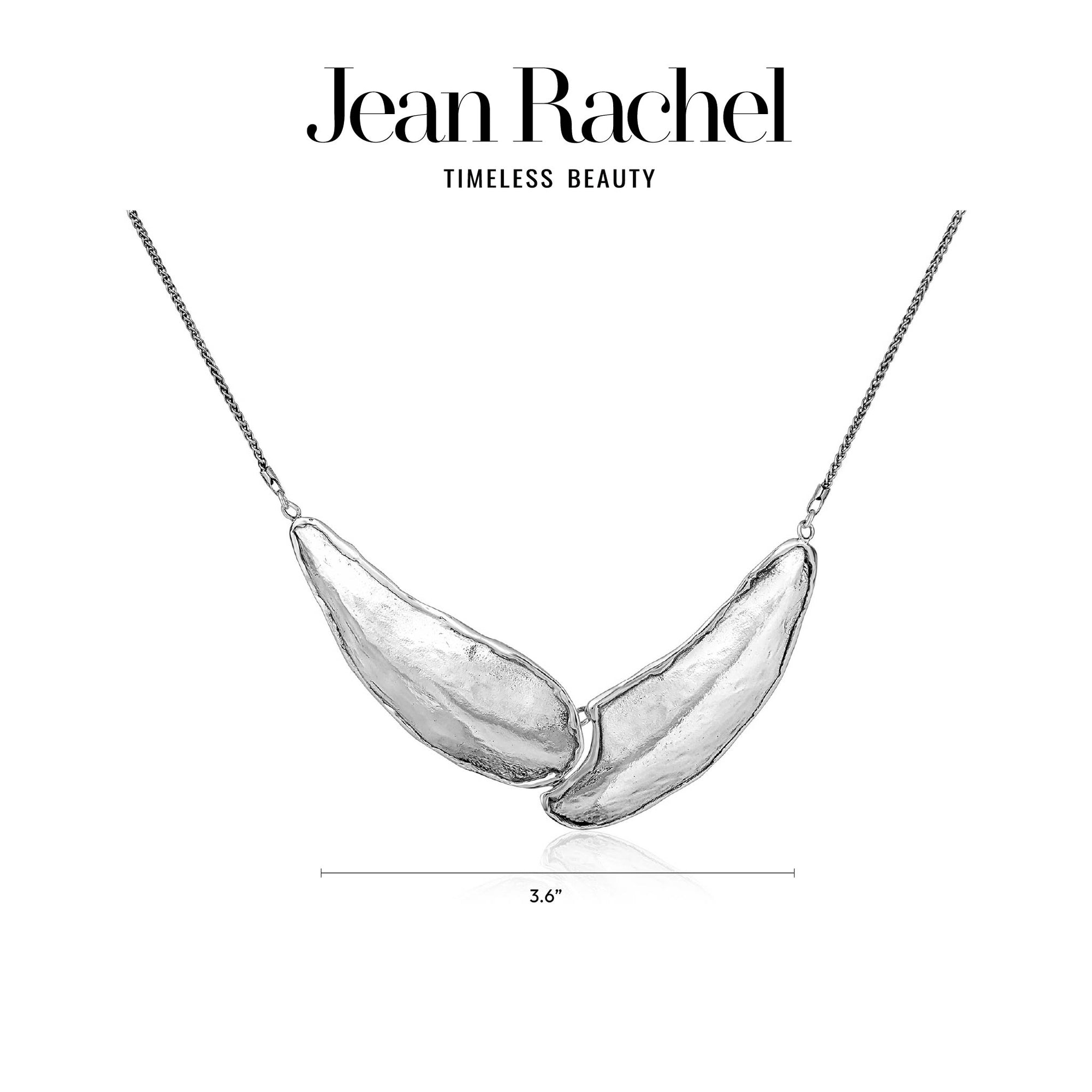 Sterling Silver Hammered Wing Necklace