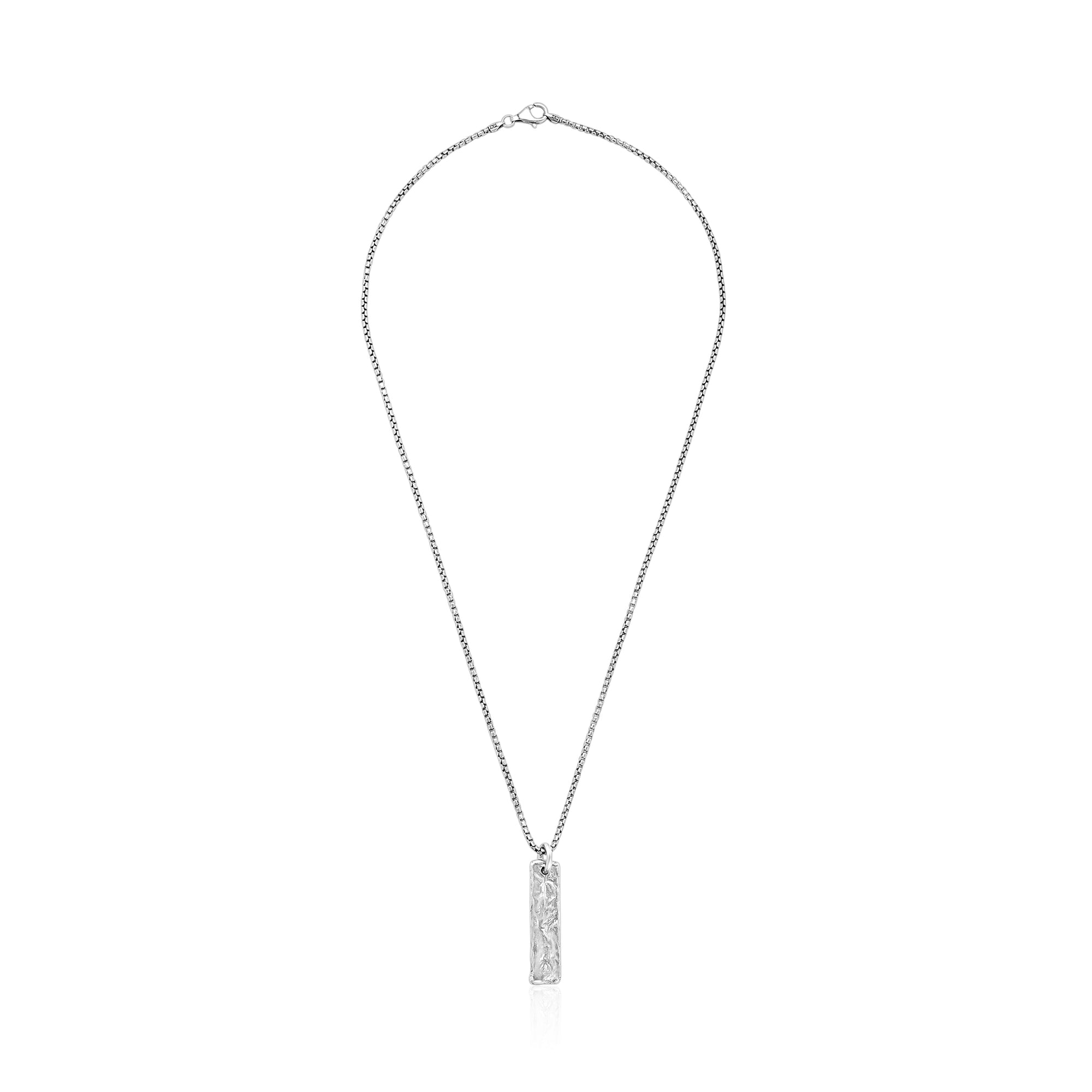 Sterling Silver Textured Bar Necklace