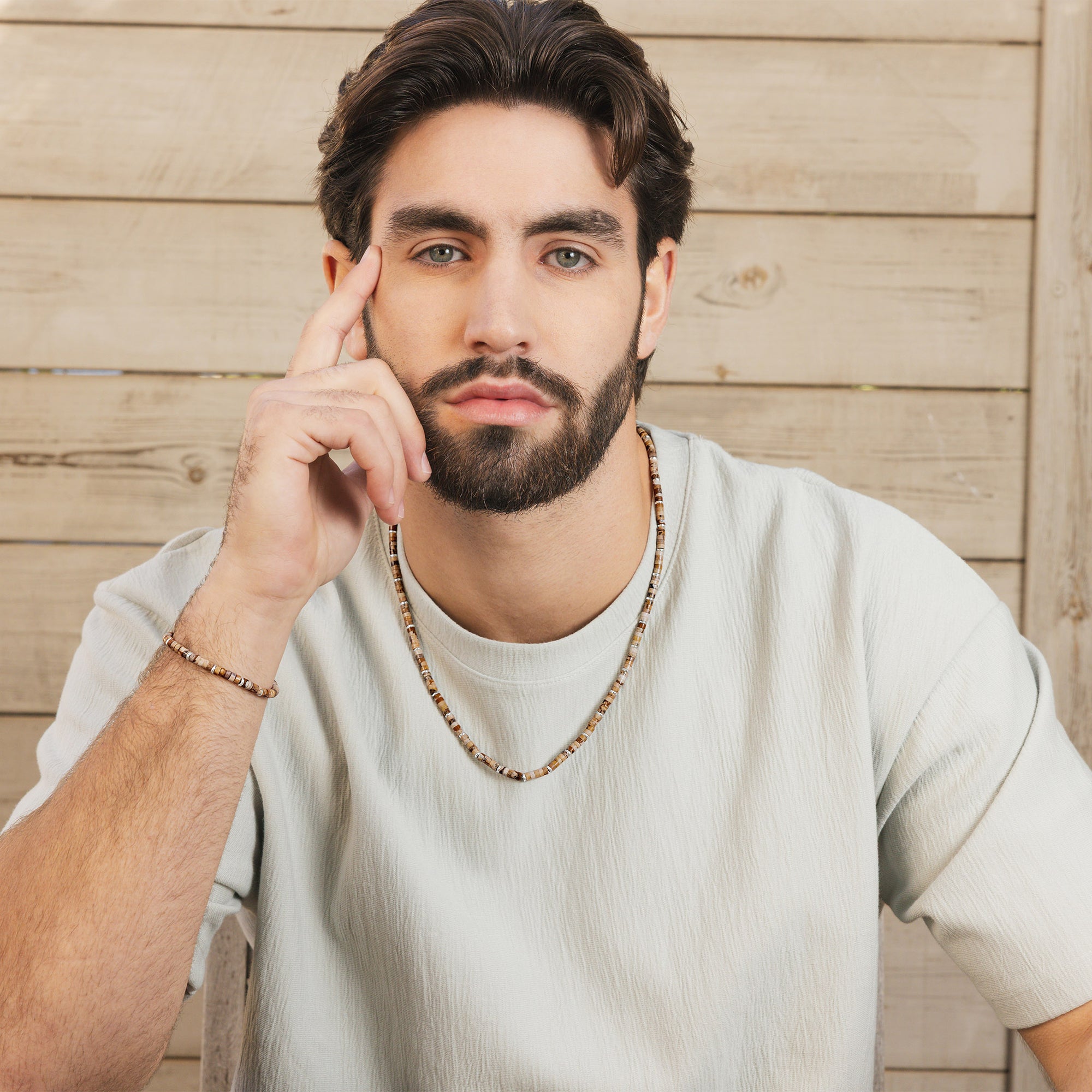 Sterling Silver Jasper Beaded Necklace