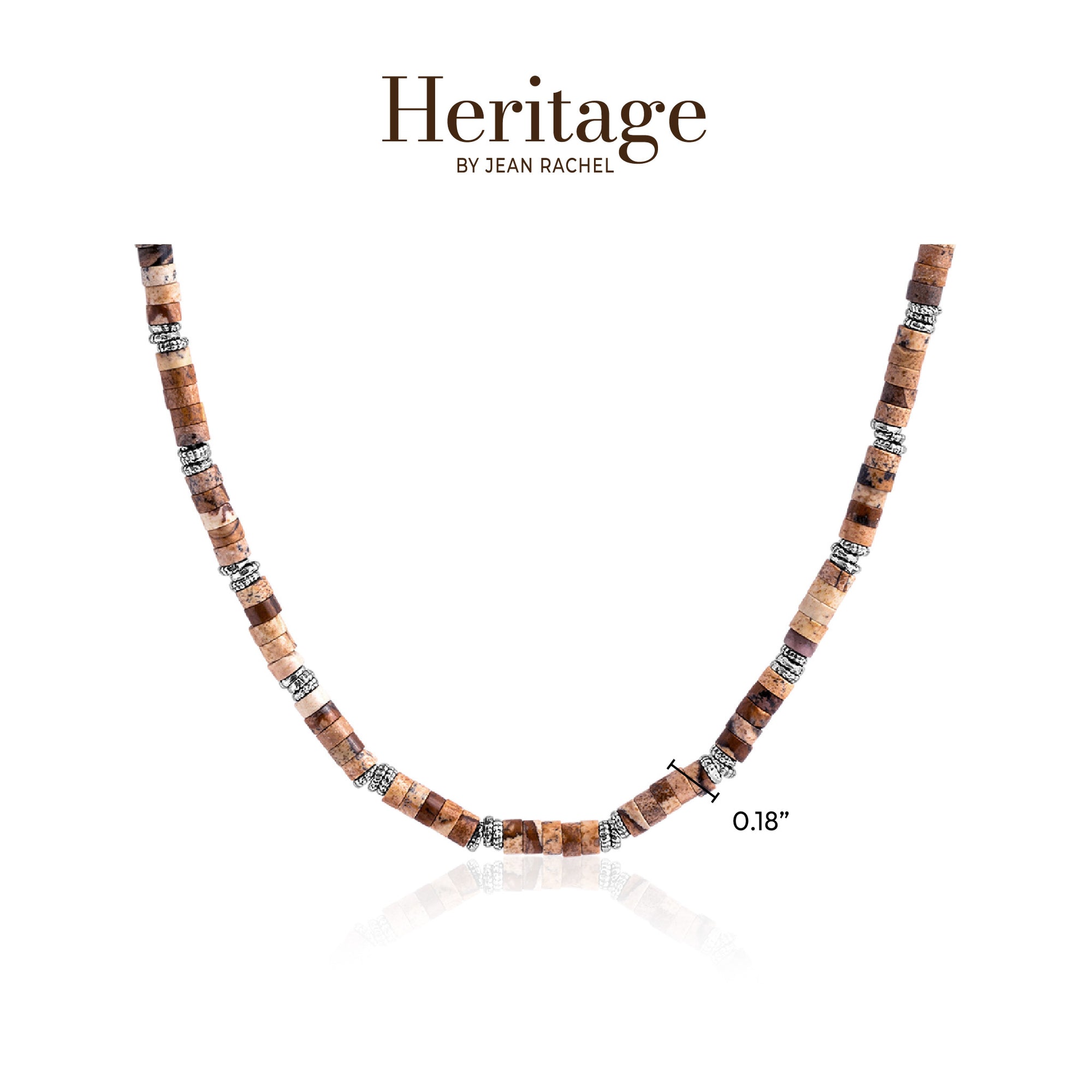 Sterling Silver Granule and Jasper Bead Necklace