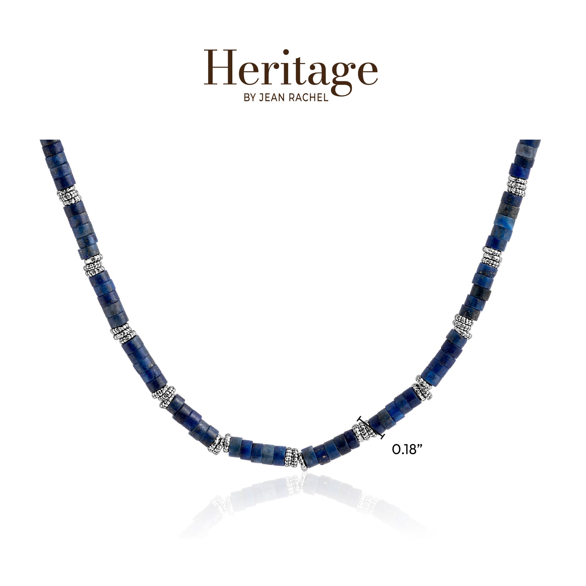 Sterling Silver Granule and Lapis Bead Necklace