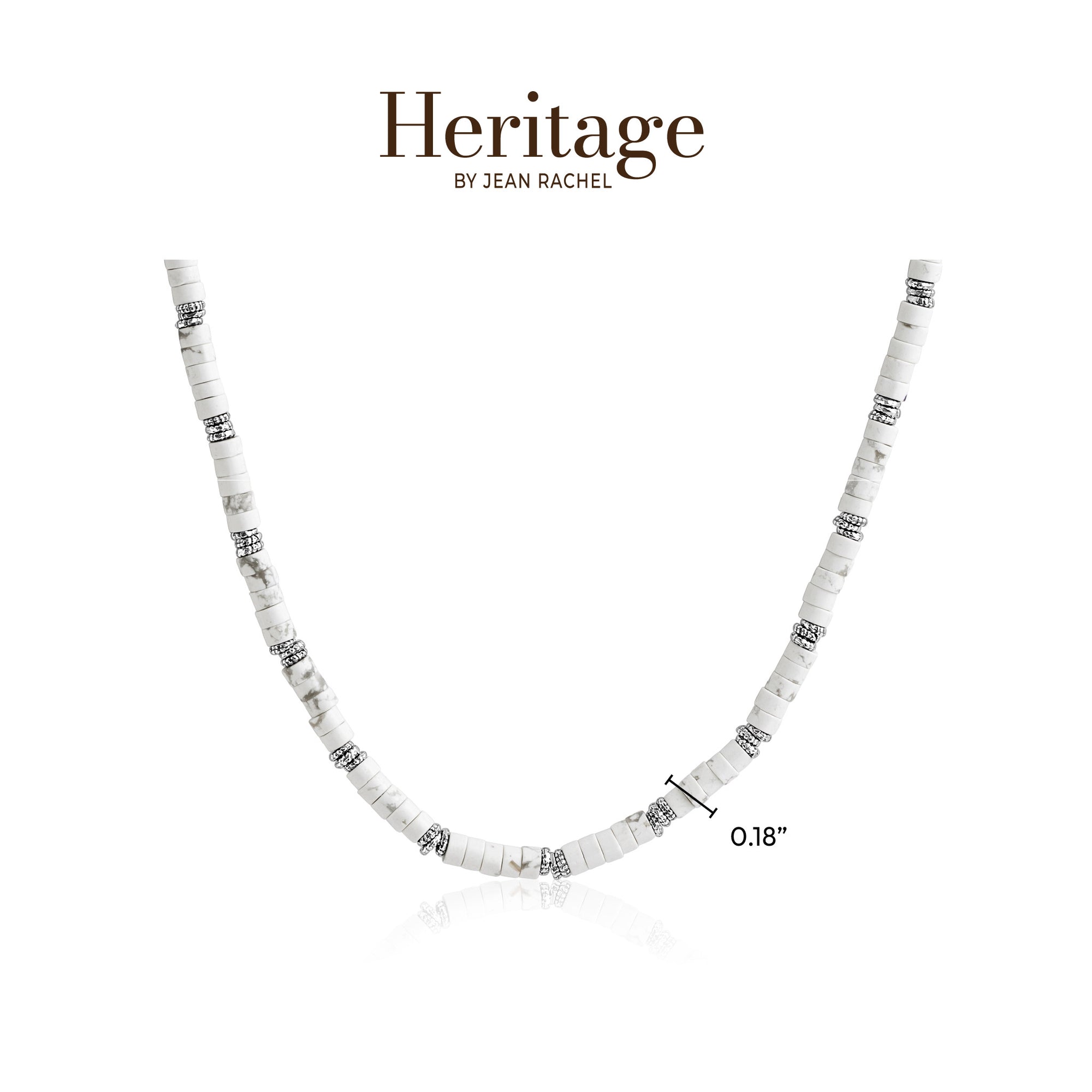 Sterling Silver Granule and White Turquoise Bead Necklace