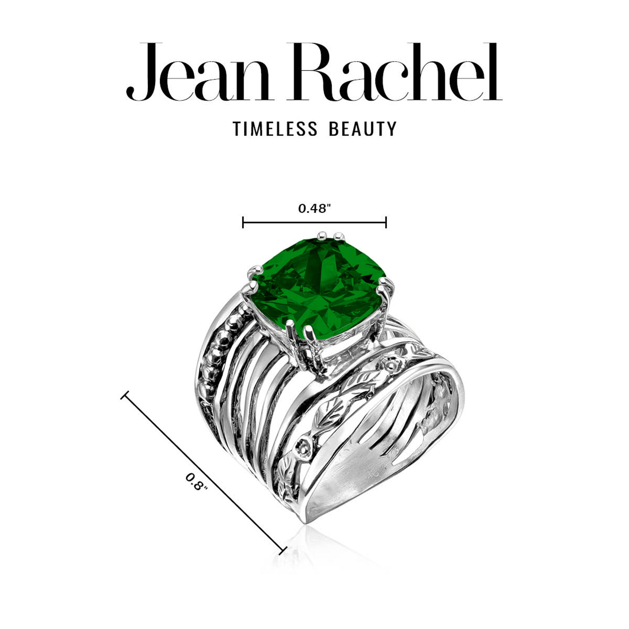 silver antique カラーストーンリング 925 緑色石　ring Antique Green Stone Ring - R204