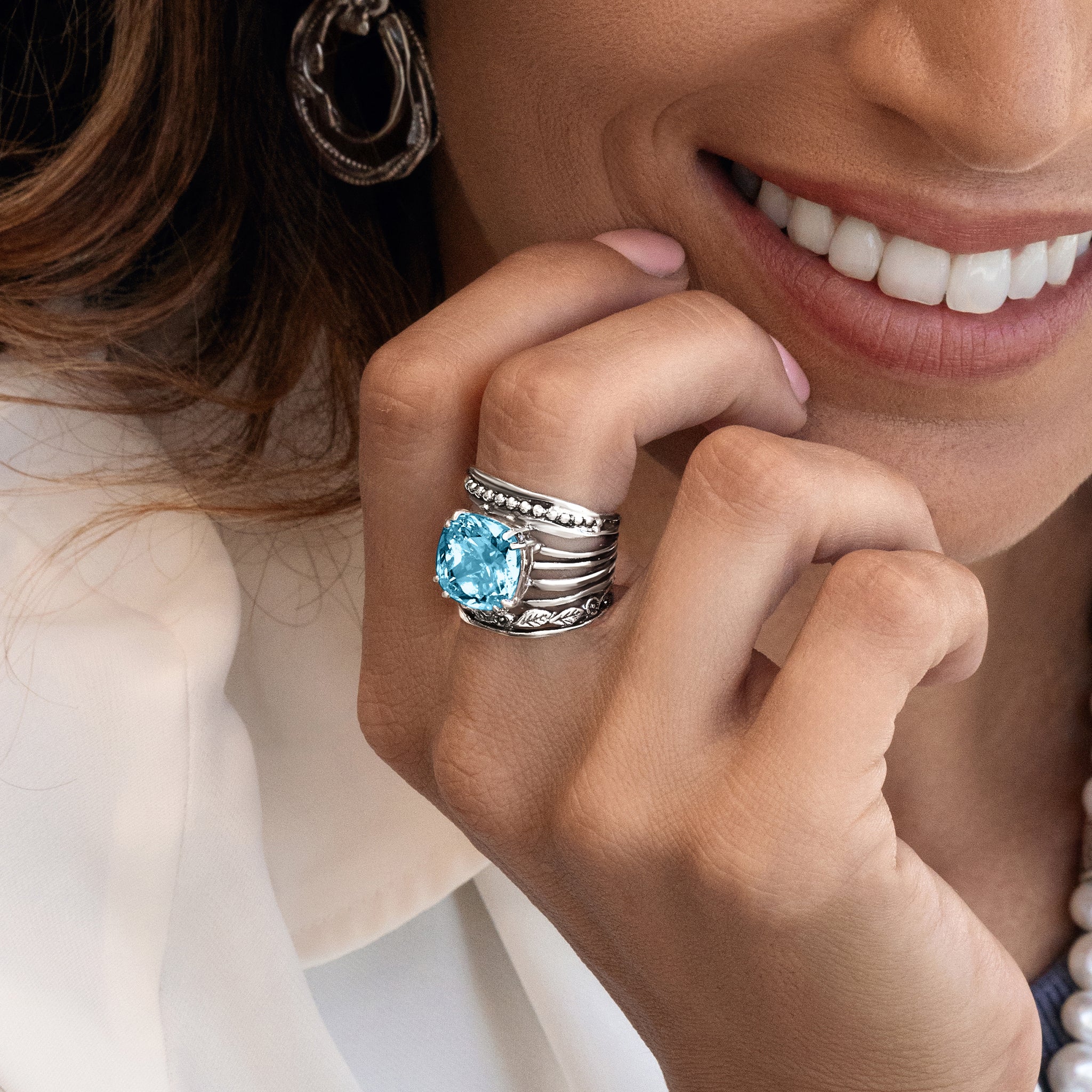 ☆TATIANA☆ Silver 925 Ripple Ring CR1839 r49007_a1.png