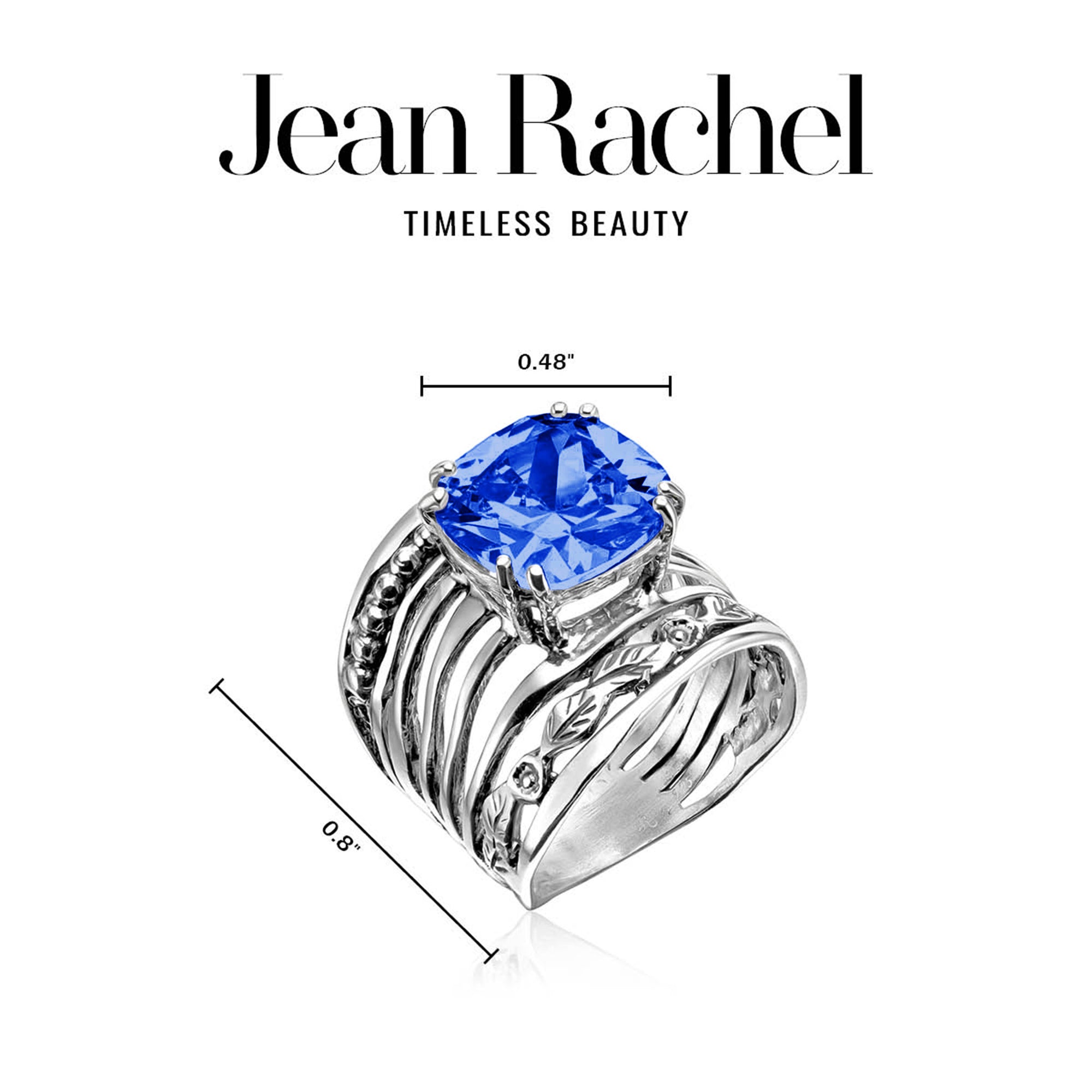 Sterling Silver Tanzanite CZ Floral Ring