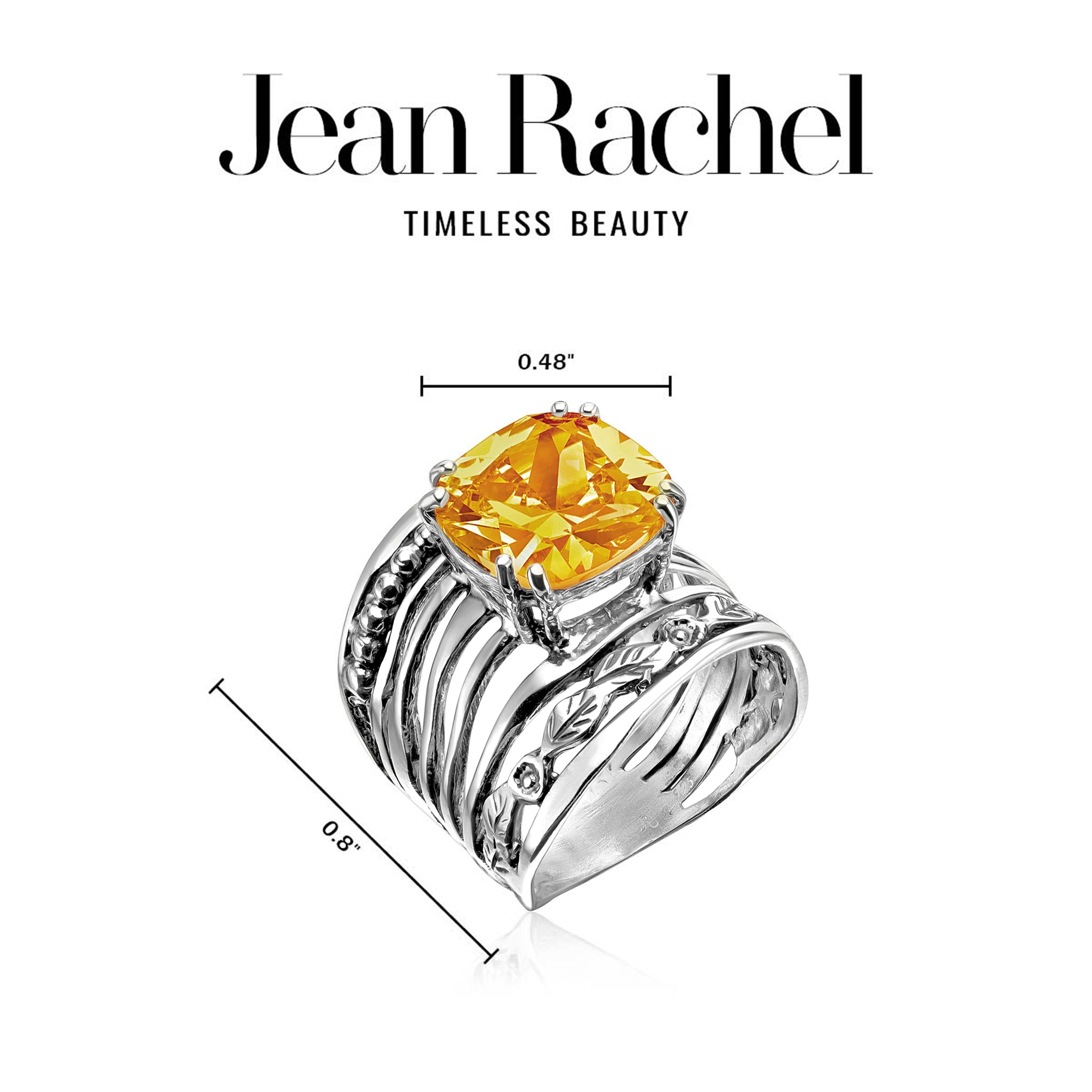 Sterling Silver Citrine CZ Floral Ring – Jean Rachel Jewelry