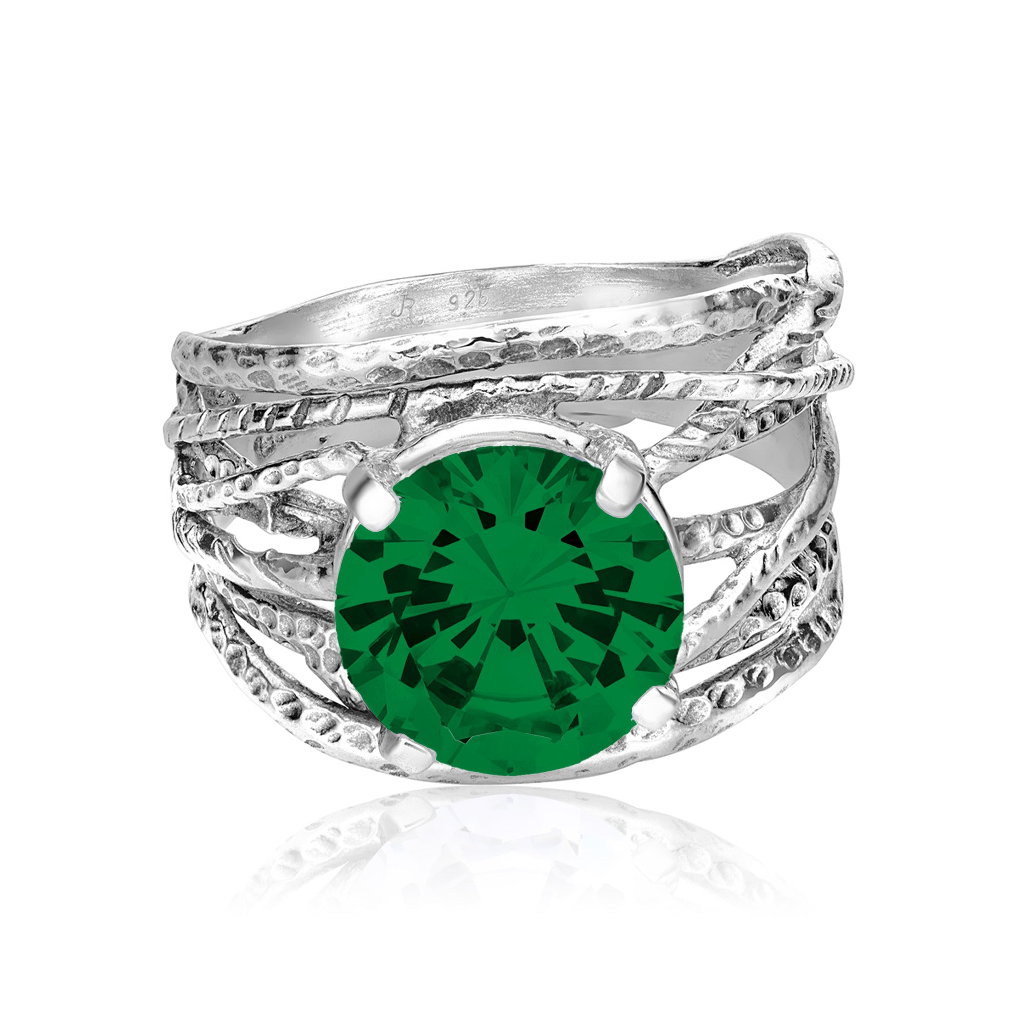 Sterling Silver Emerald CZ Wrap Ring – Jean Rachel Jewelry