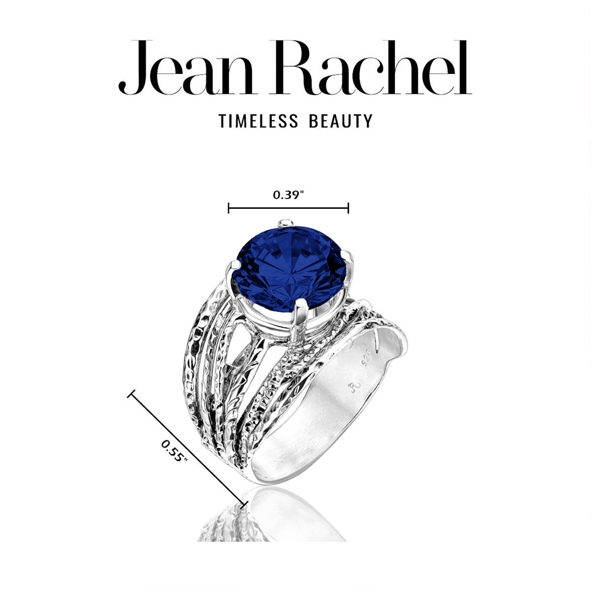 Sterling Silver Sapphire CZ Wrap Ring