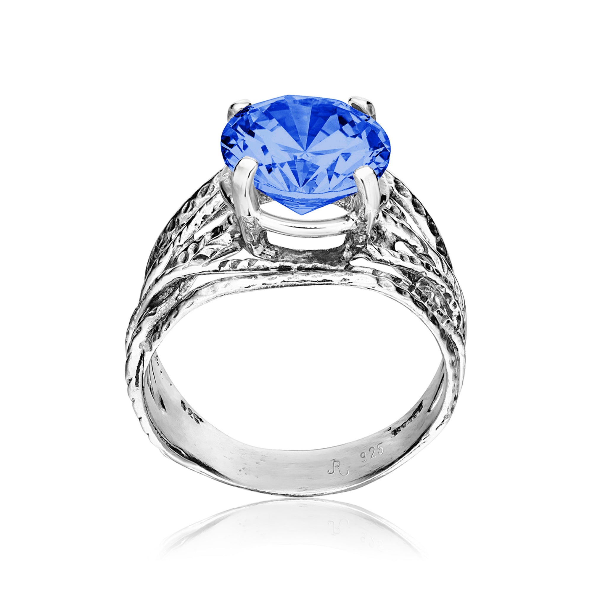 Sterling Silver Tanzanite CZ Wrap Ring
