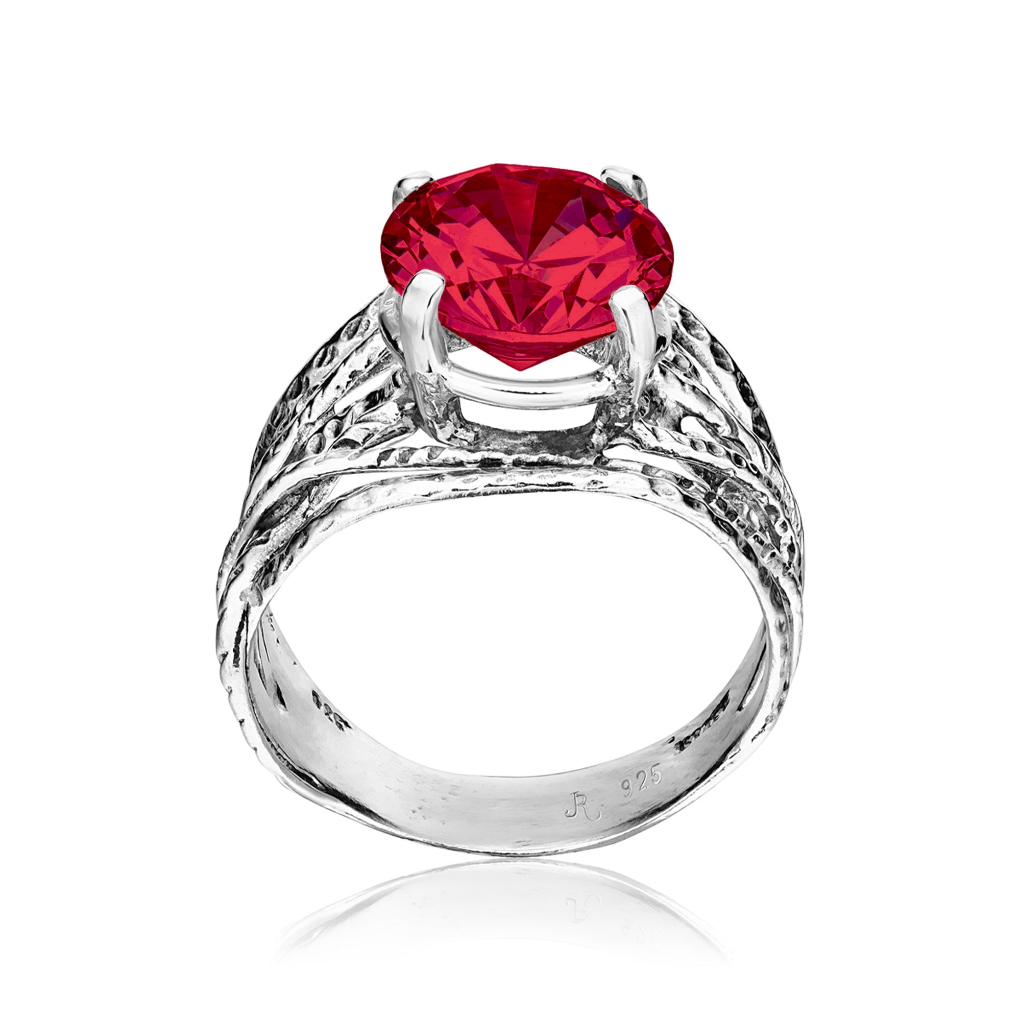 Sterling Silver Ruby CZ Wrap Ring