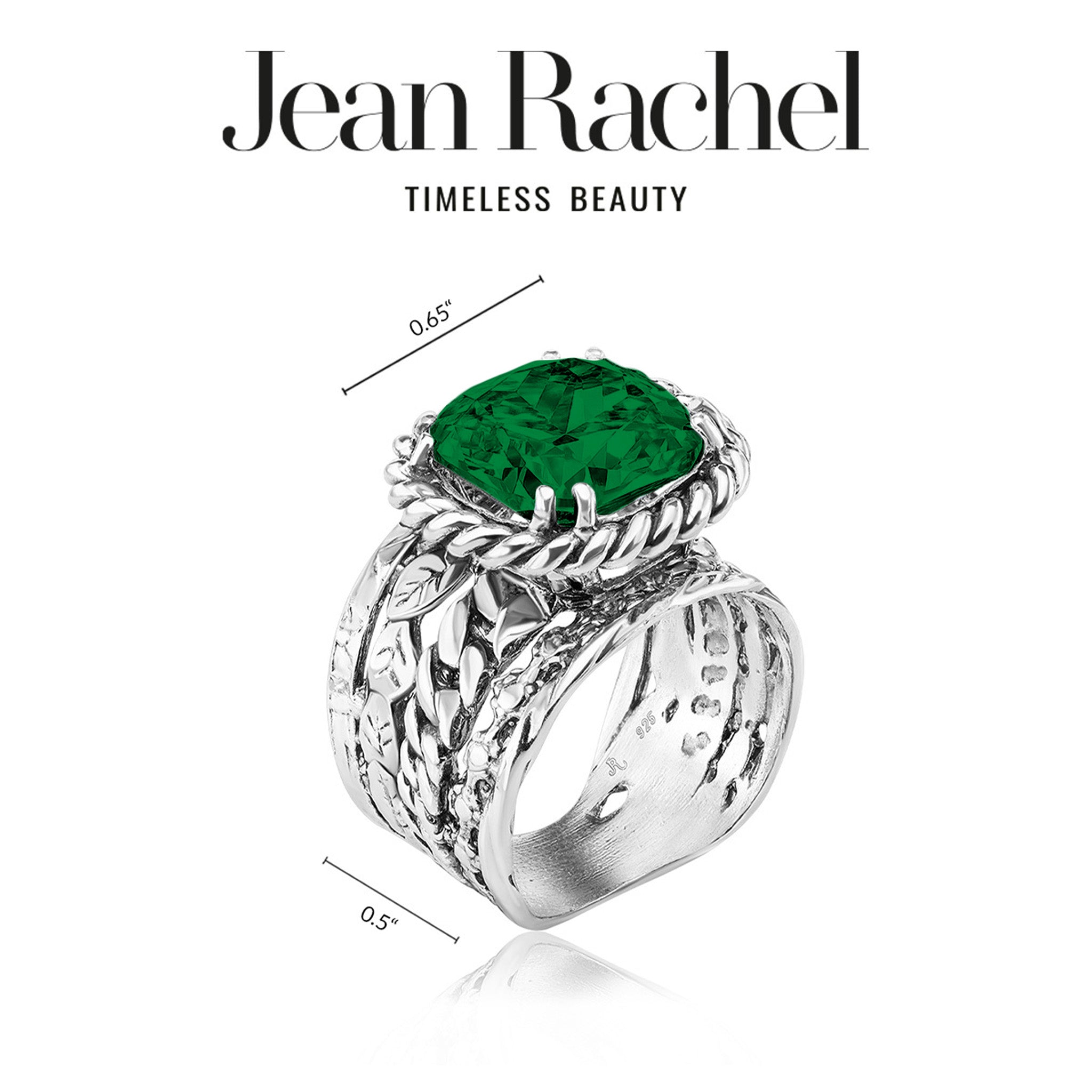 SAR Jewellery Leaf ring with Onyx 17号 Sterling Silver Emerald CZ Braid Leaf Ring – Jean Rachel Jewelry