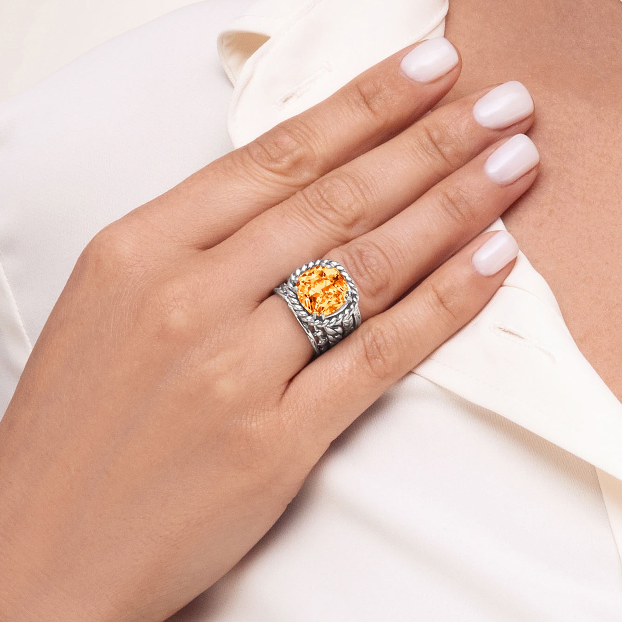 Sterling Silver Citrine CZ Braid Leaf Ring – Jean Rachel Jewelry Sterling Silver Citrine CZ Braid Leaf Ring – Jean Rachel Jewelry
