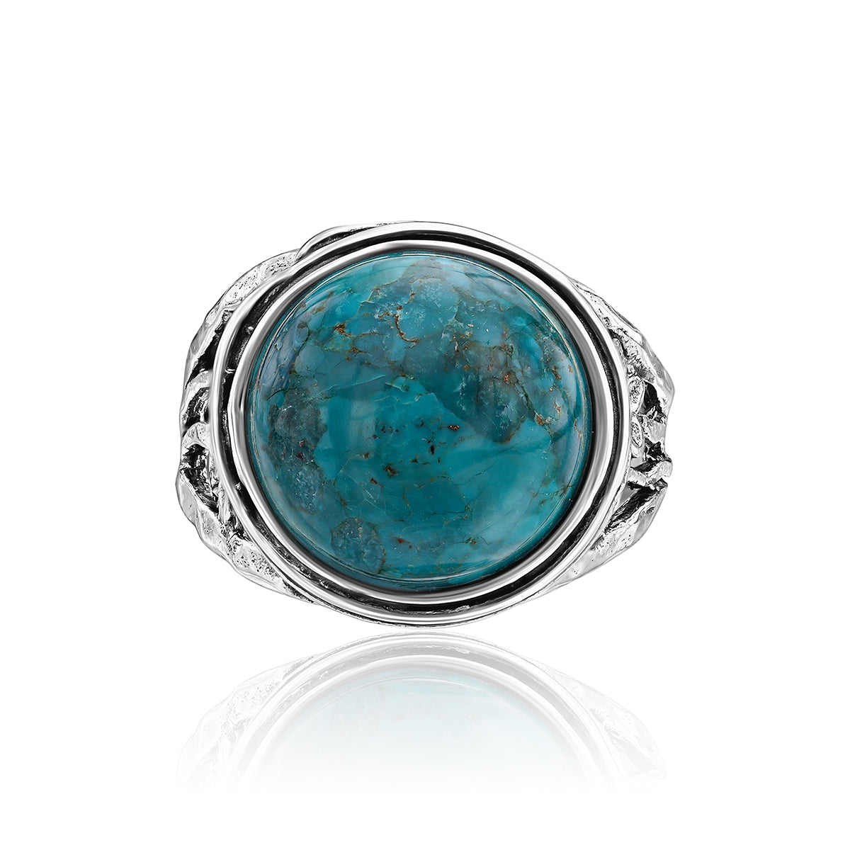 Sterling Silver Turquoise Floral Ring