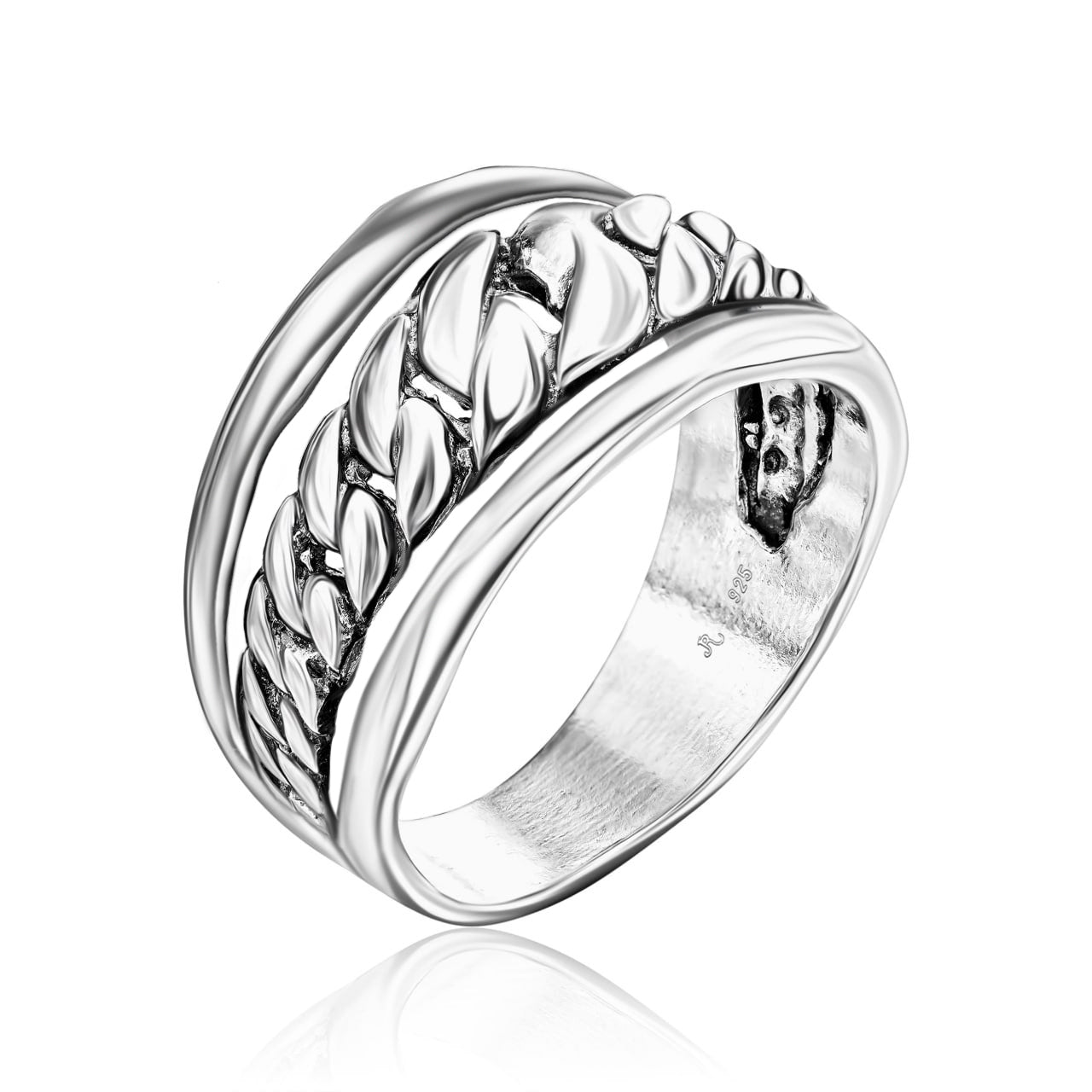Sterling Silver Curb Chain Ring
