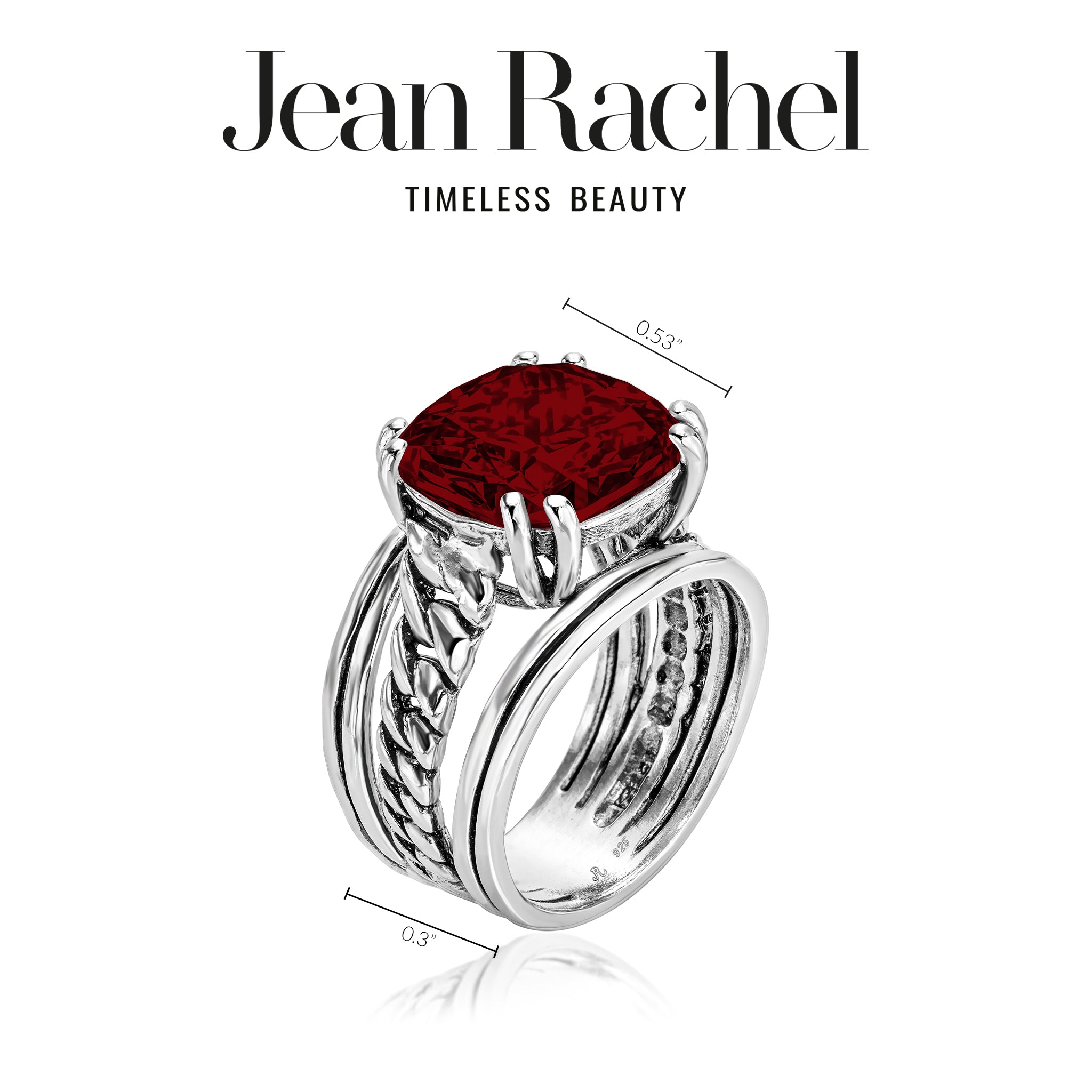 Sterling Silver Garnet CZ Curb Chain Ring – Jean Rachel Jewelry