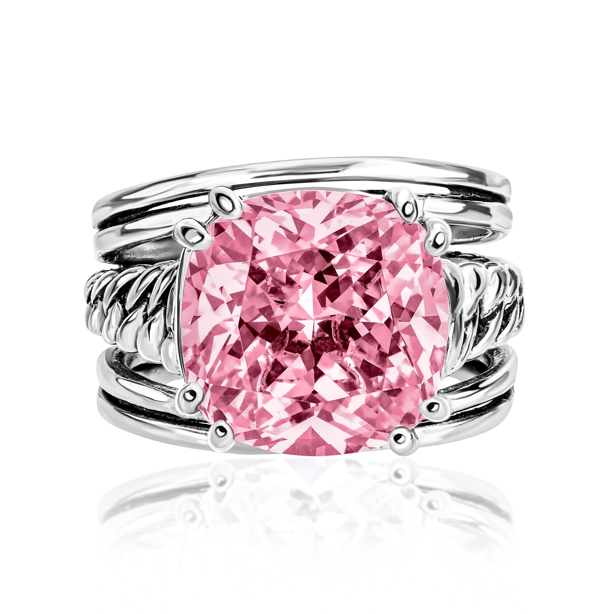 Sterling Silver Pink CZ Curb Chain Ring – Jean Rachel Jewelry