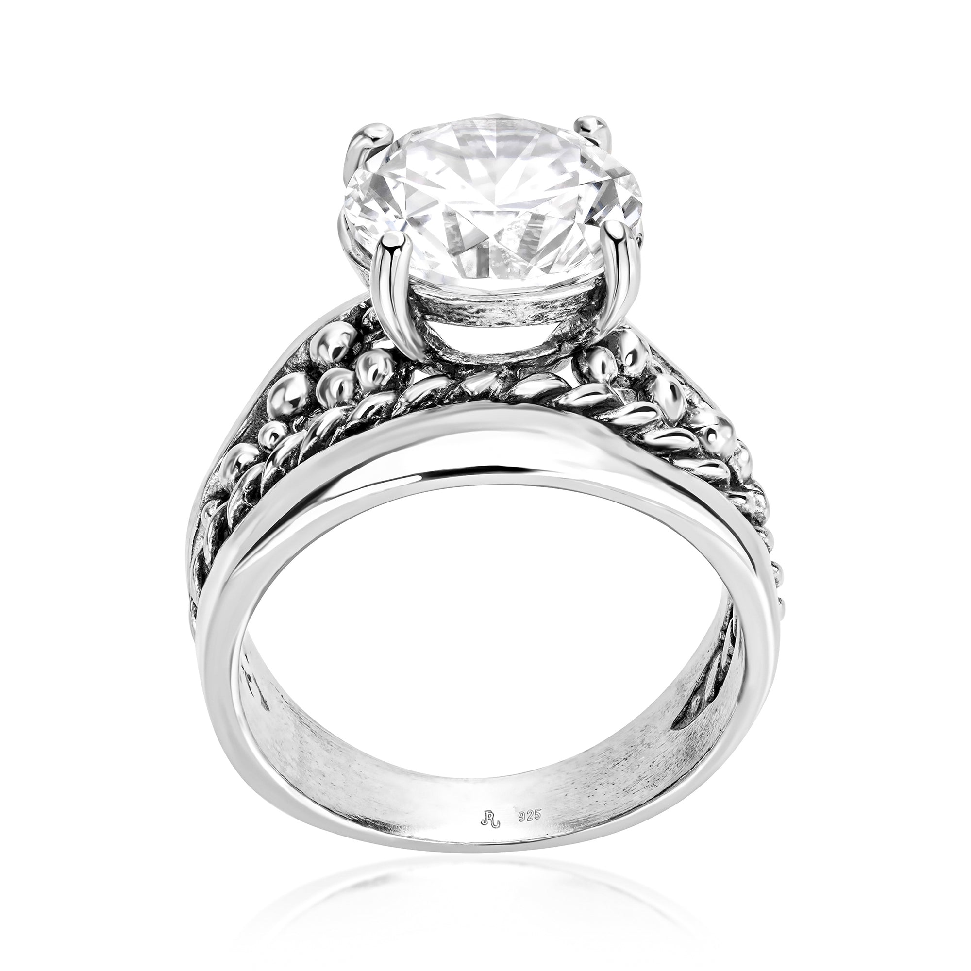 Sterling Silver Floating Solitaire CZ Ring