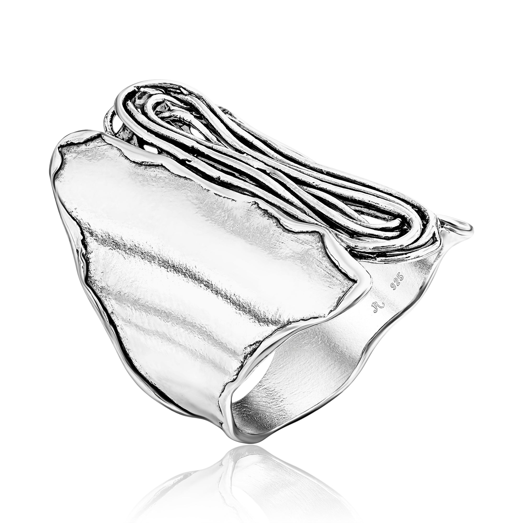 Contemporary Sterling Silver Shield Ring