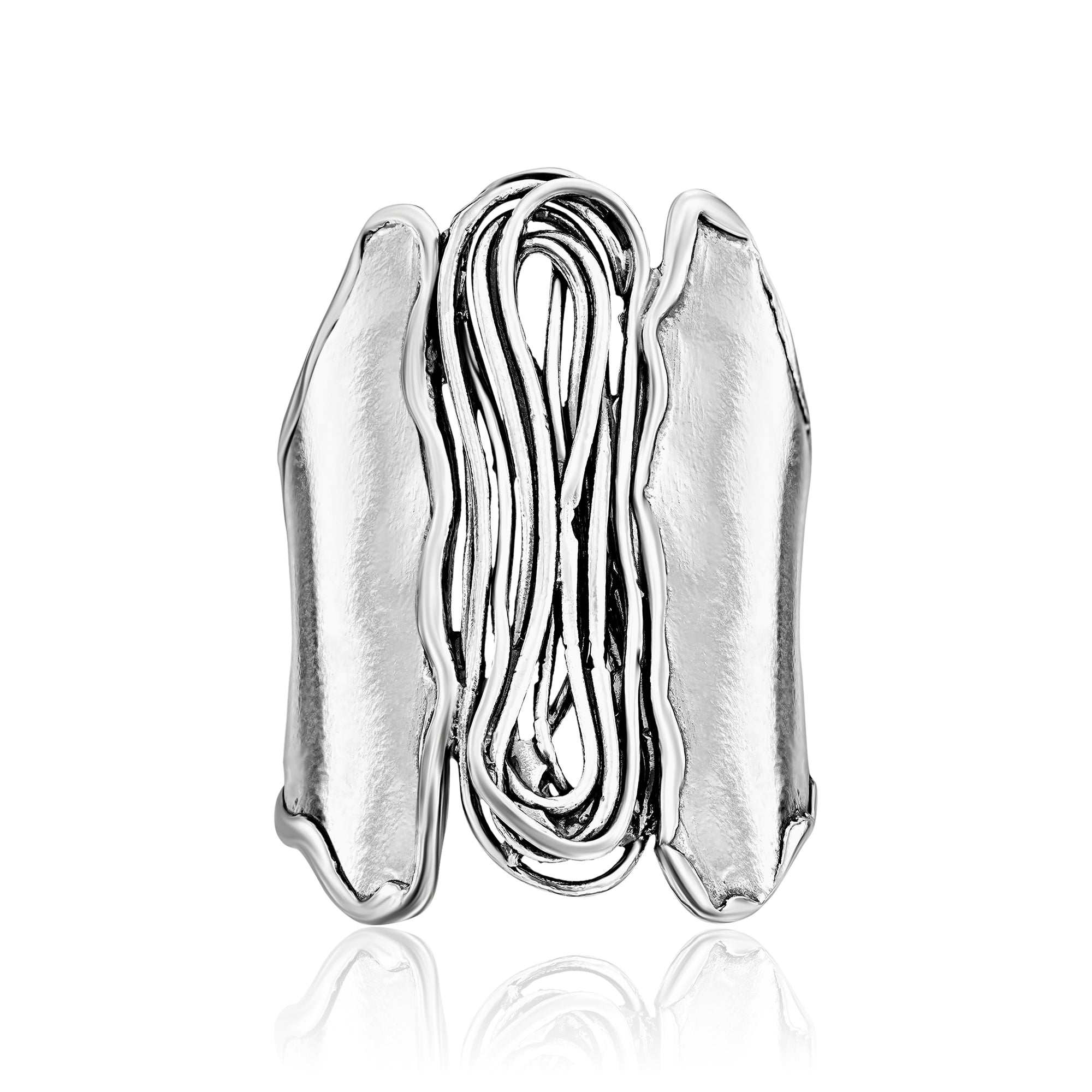 Contemporary Sterling Silver Shield Ring