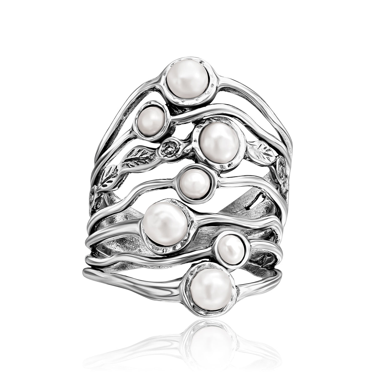 Sterling Silver Pearl Wire Wrap Ring