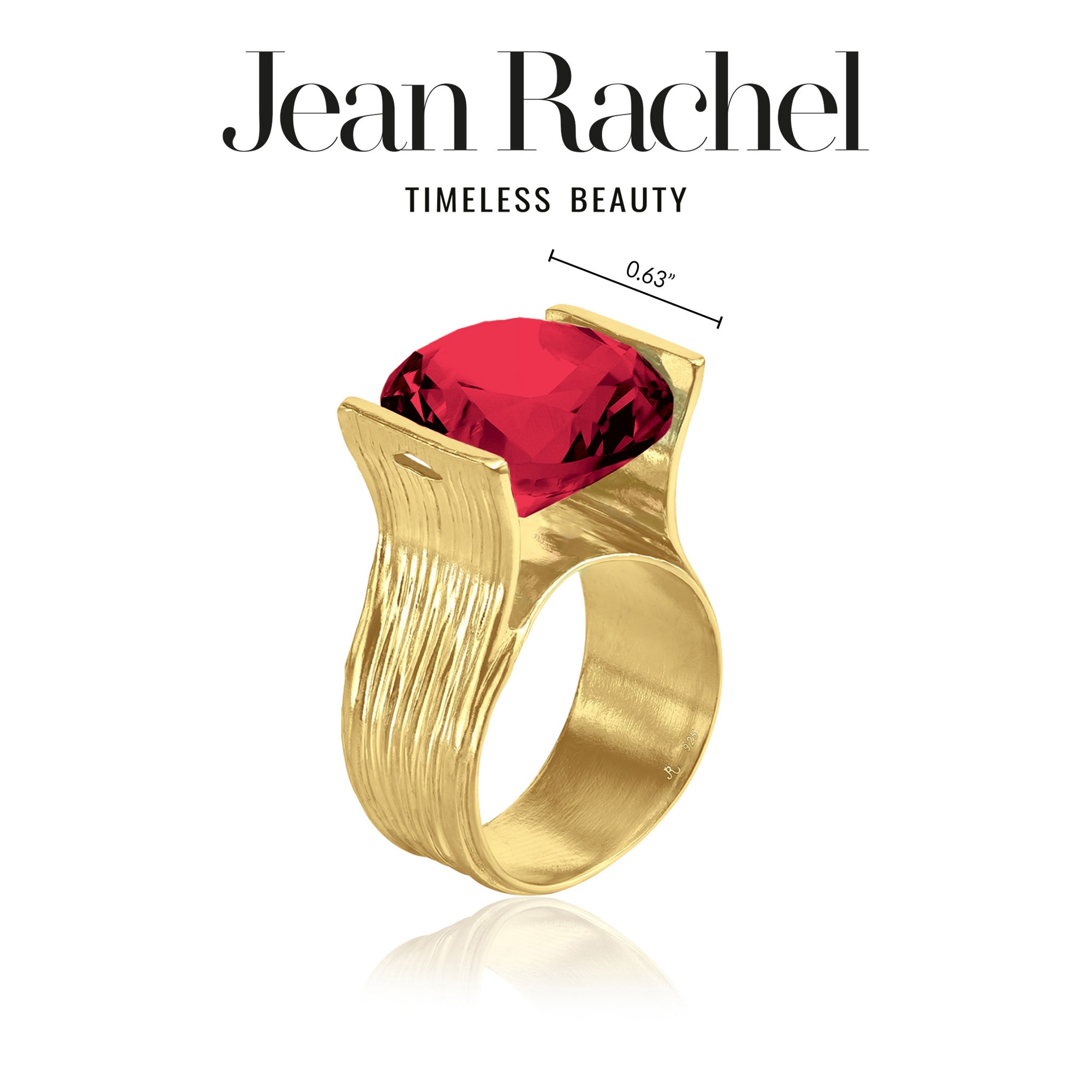14K Gold Over Sterling Silver Ruby CZ Ring