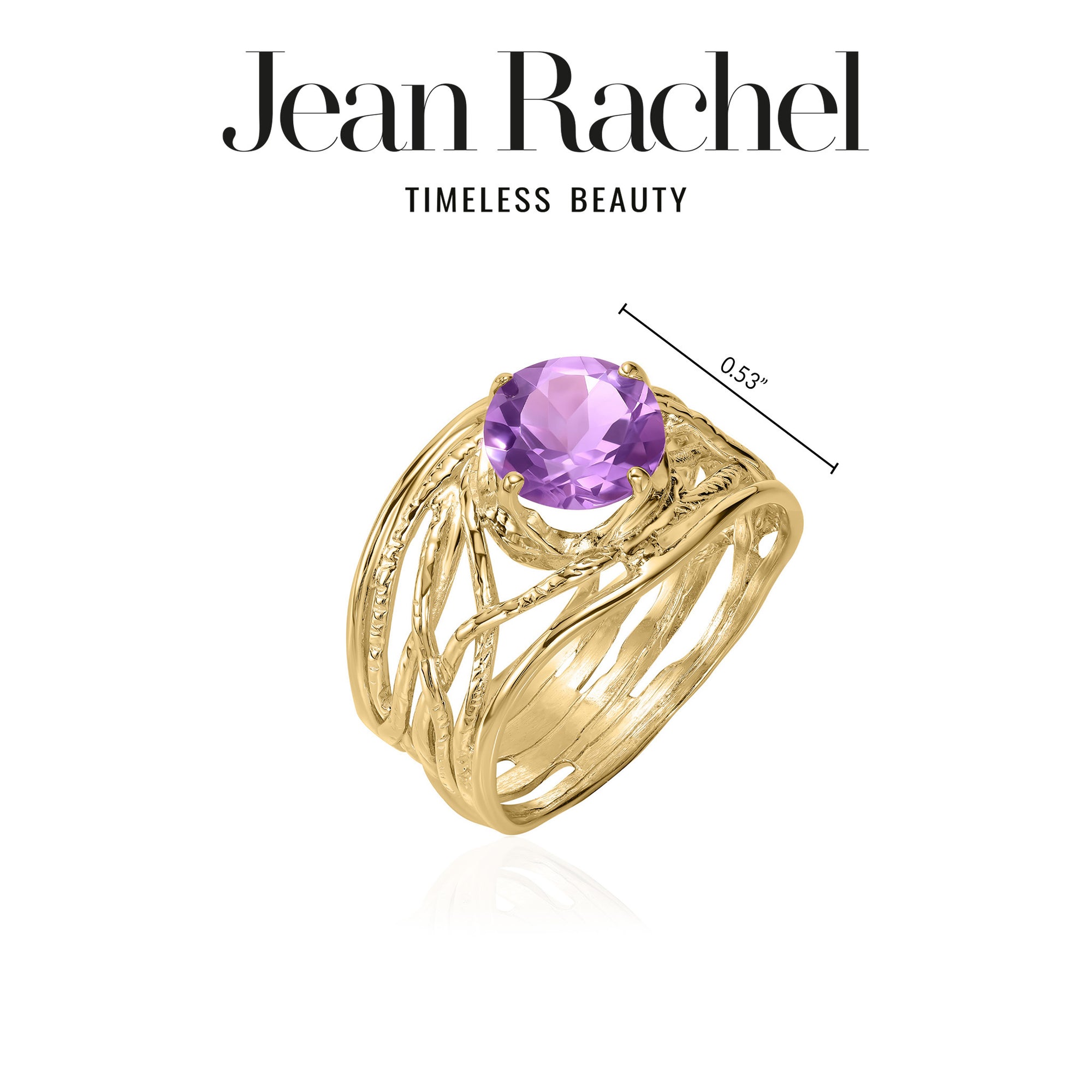 14K Gold Amethyst Wire Wrap Ring