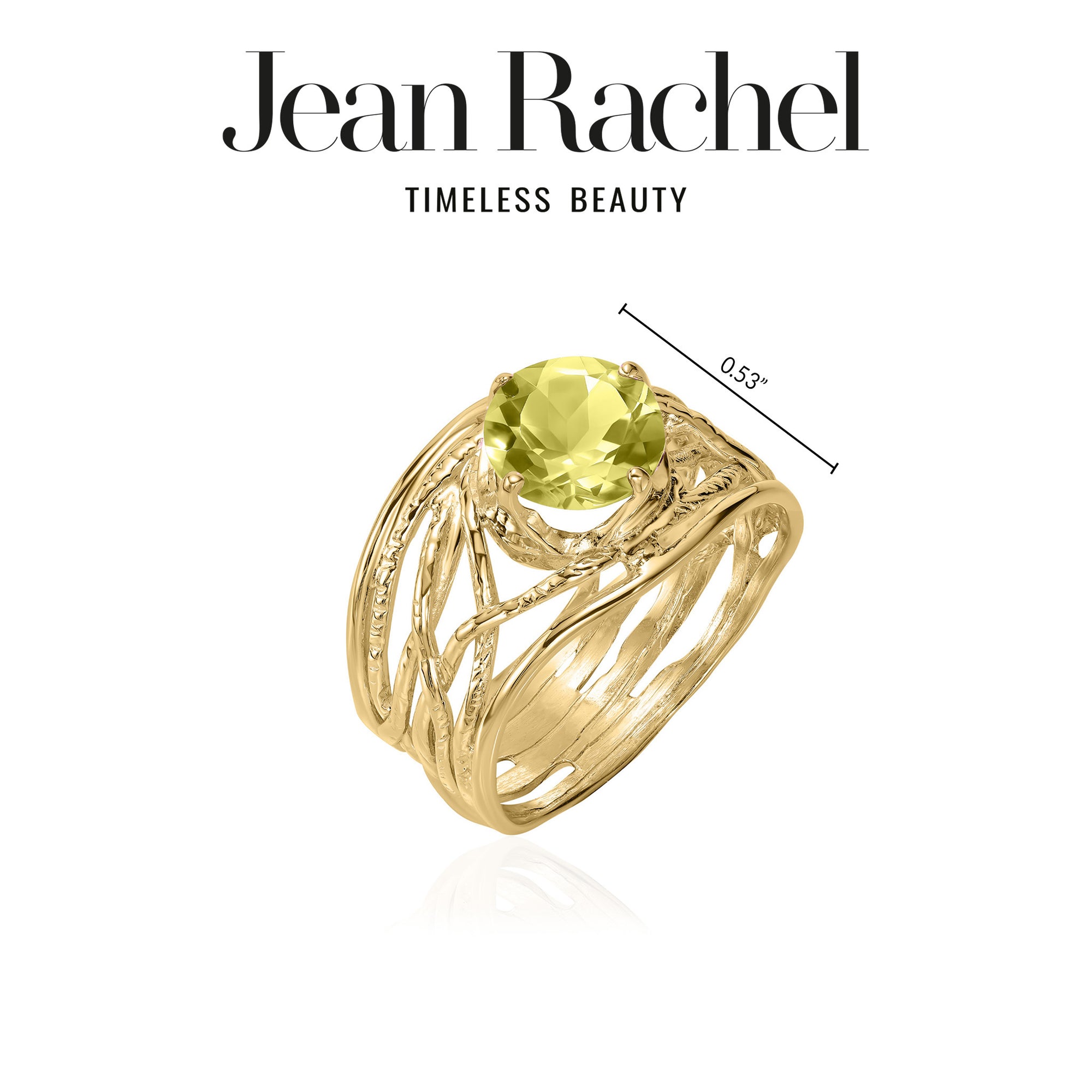 14K Gold Peridot Wire Wrap Ring