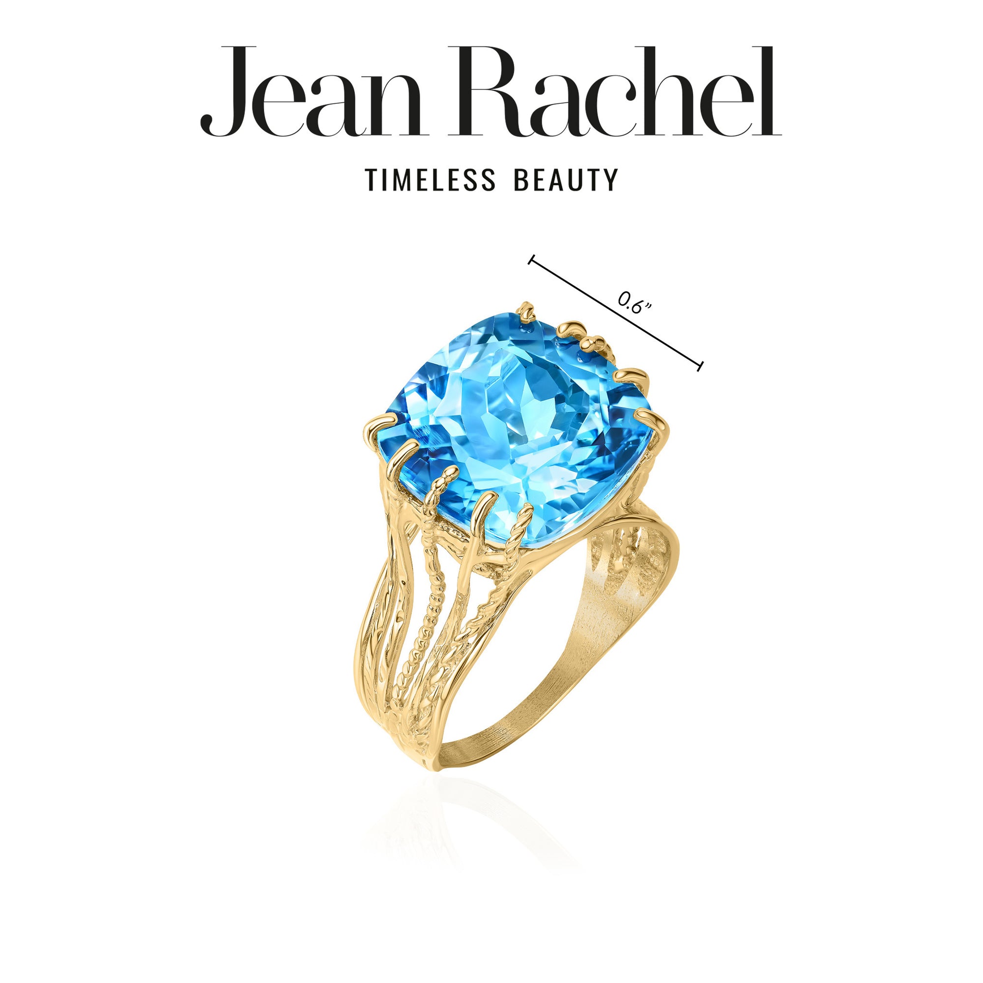 14K Gold Blue Topaz Ring