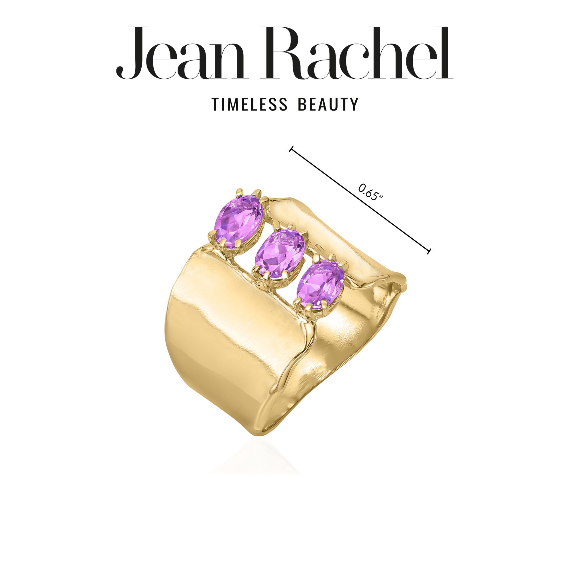 14K Gold Trio Amethyst Ring