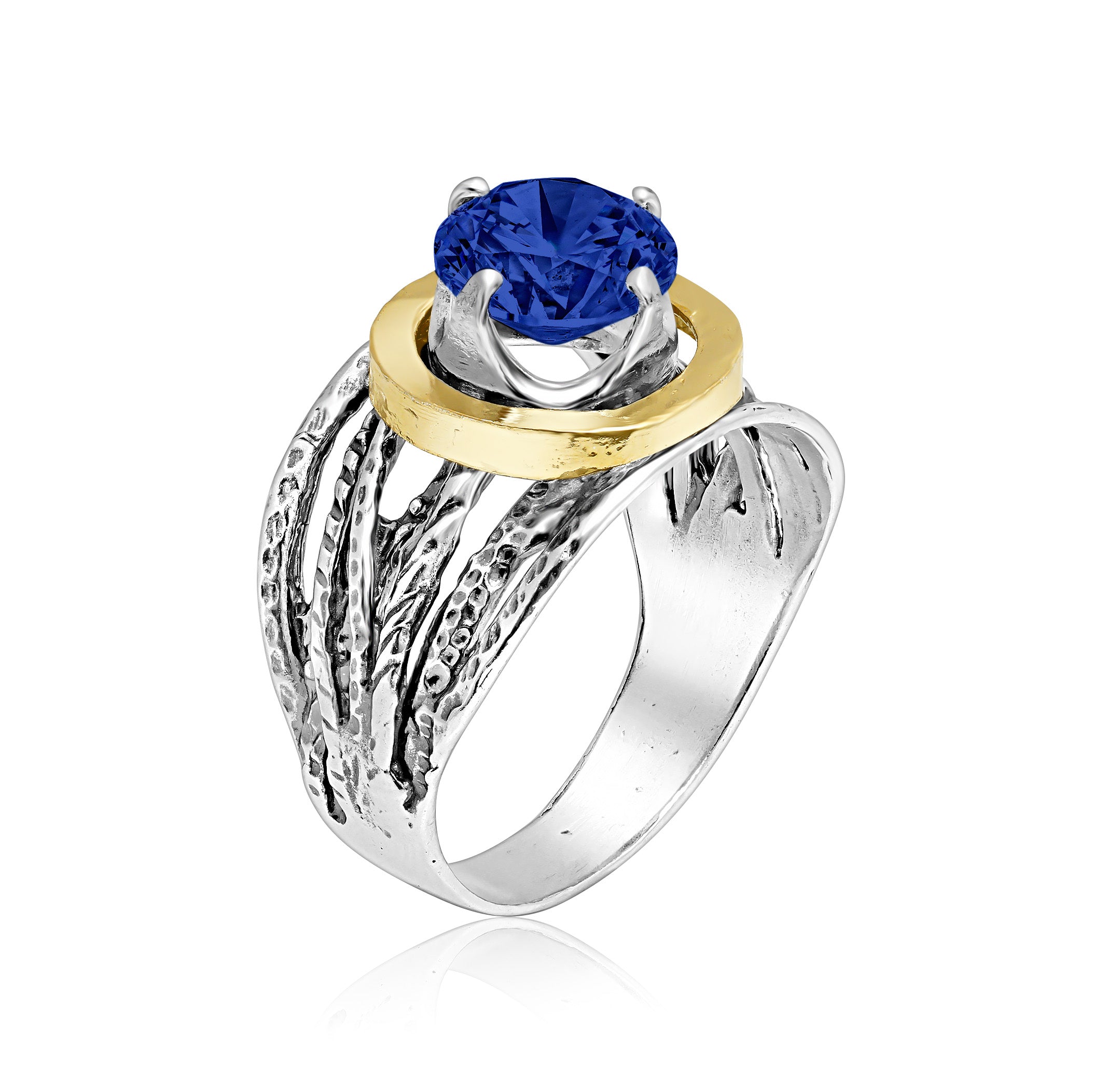 Mixed Metal Sapphire CZ Wire Wrap Ring – Jean Rachel Jewelry