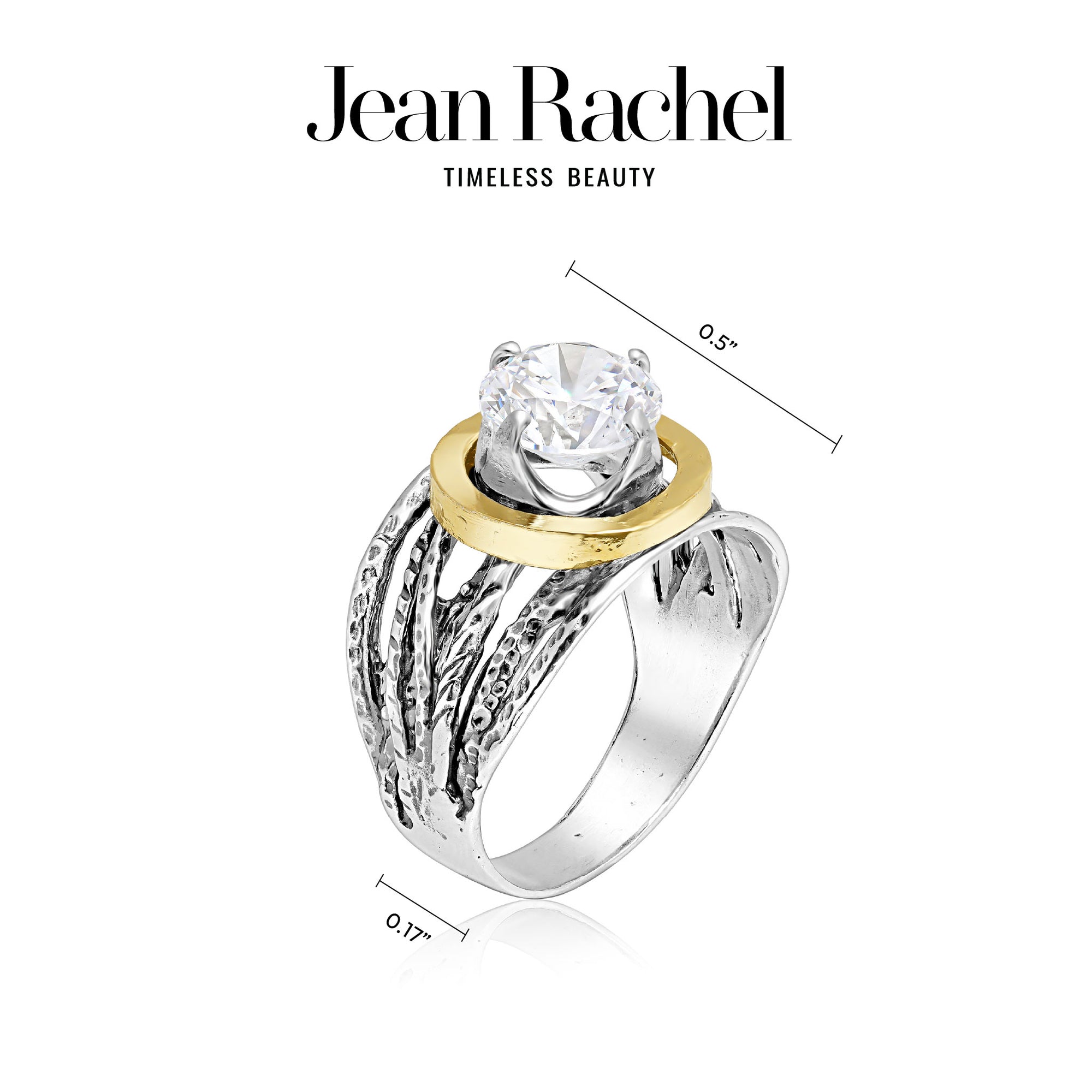 Mixed Metal CZ Wire Wrap Ring