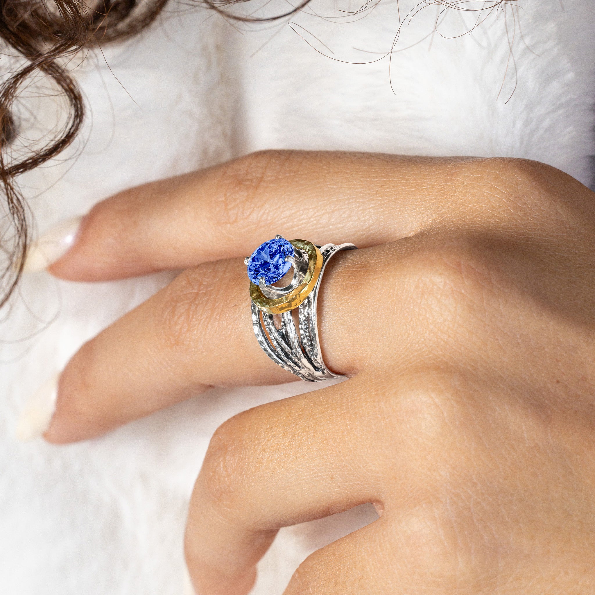 【オーダー】bicolor tanzanite … ring Mixed Metal Tanzanite CZ Wire Wrap Ring – Jean Rachel Jewelry
