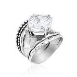 Bold Sterling Silver CZ Ring