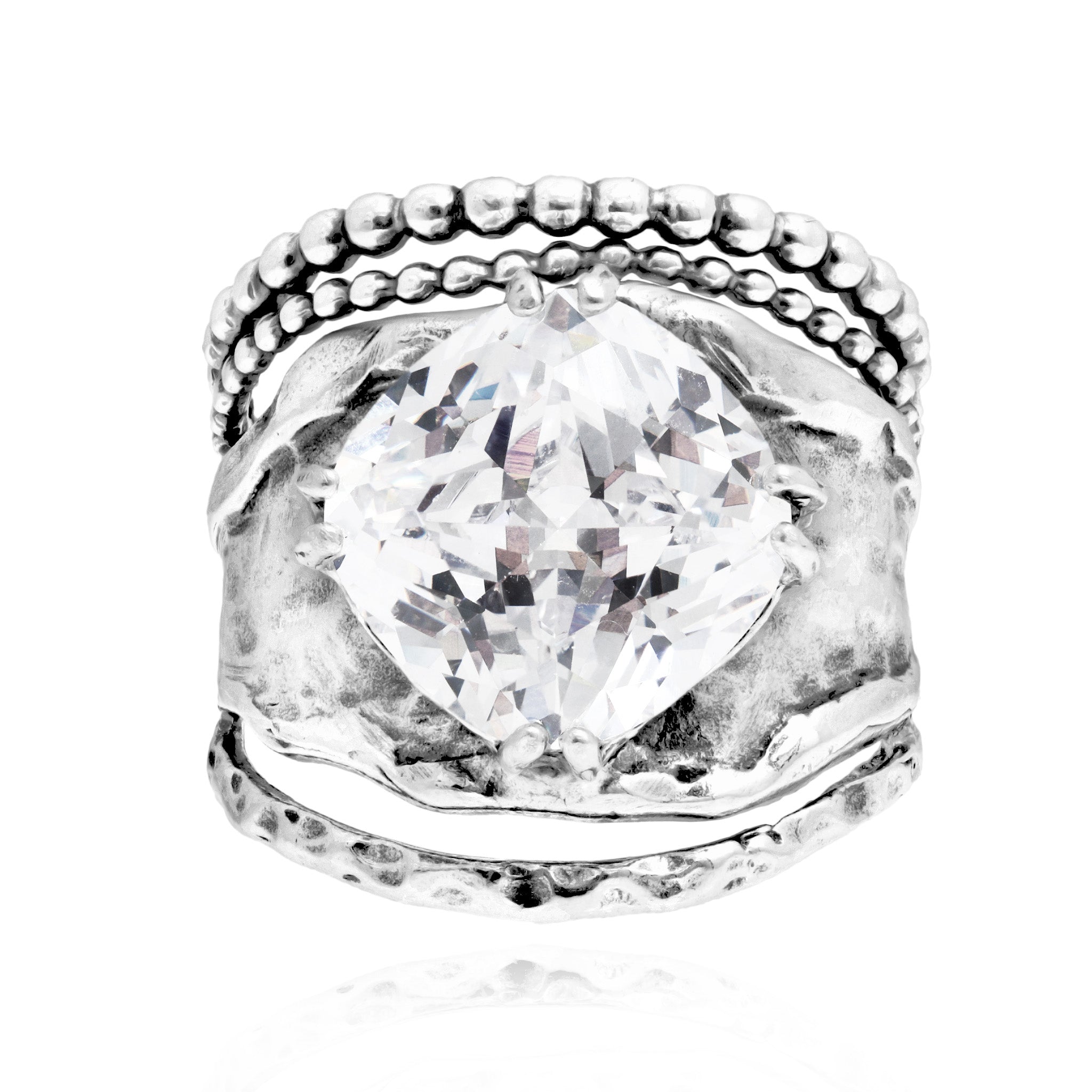 Bold Sterling Silver CZ Ring – Jean Rachel Jewelry