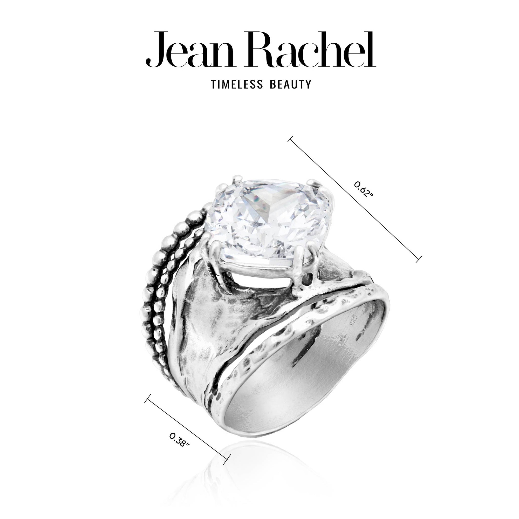 Bold Sterling Silver CZ Ring