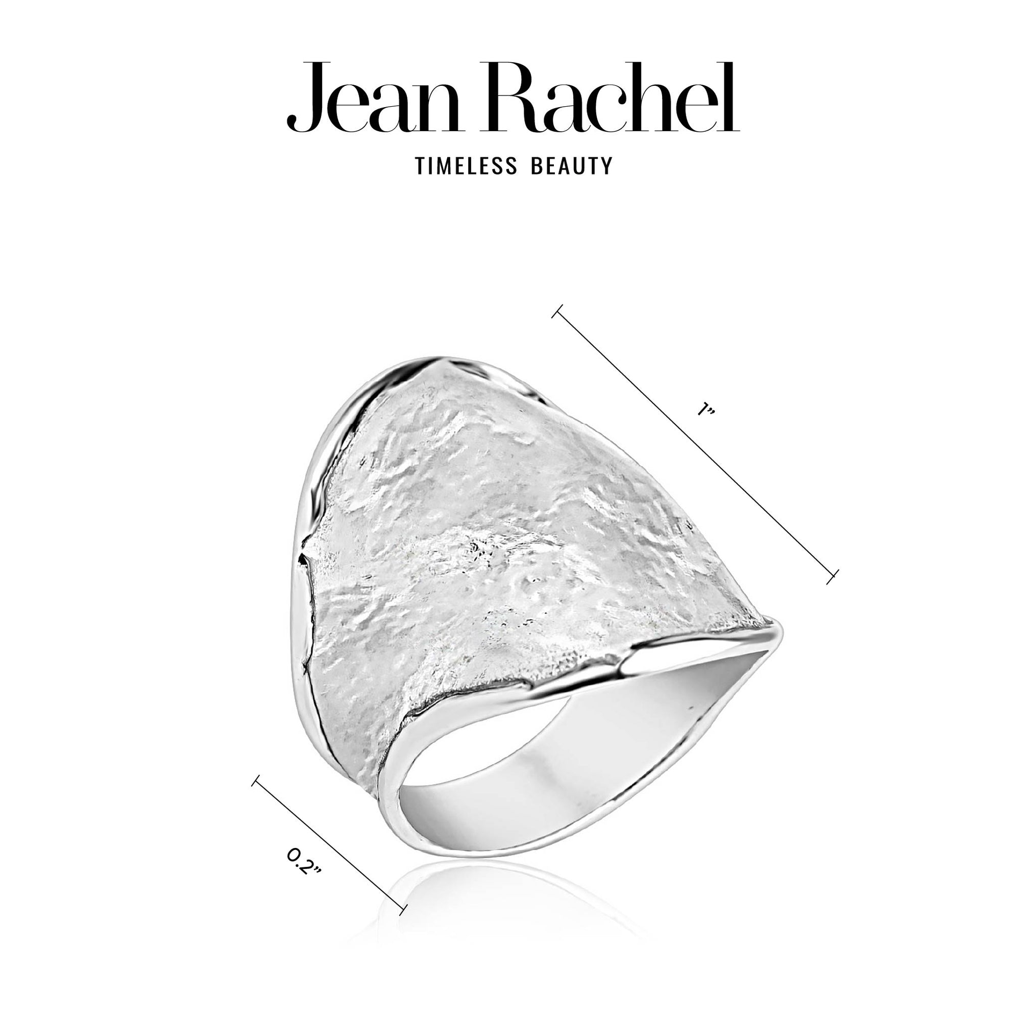 Anello largo in argento sterling martellato 