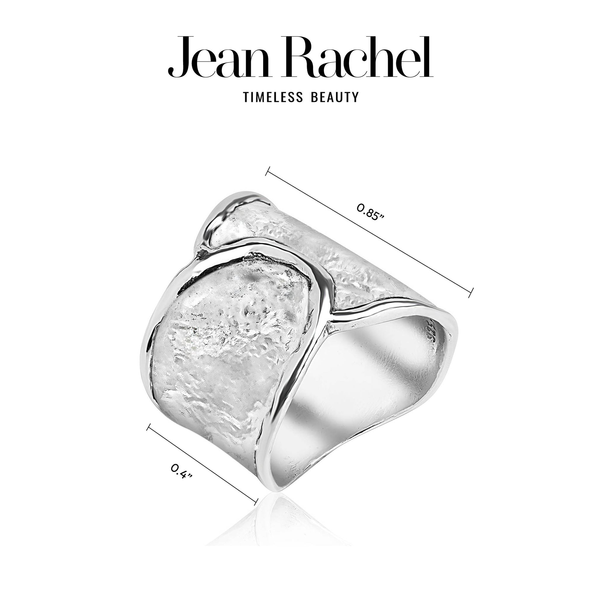 Anello largo in argento sterling martellato 