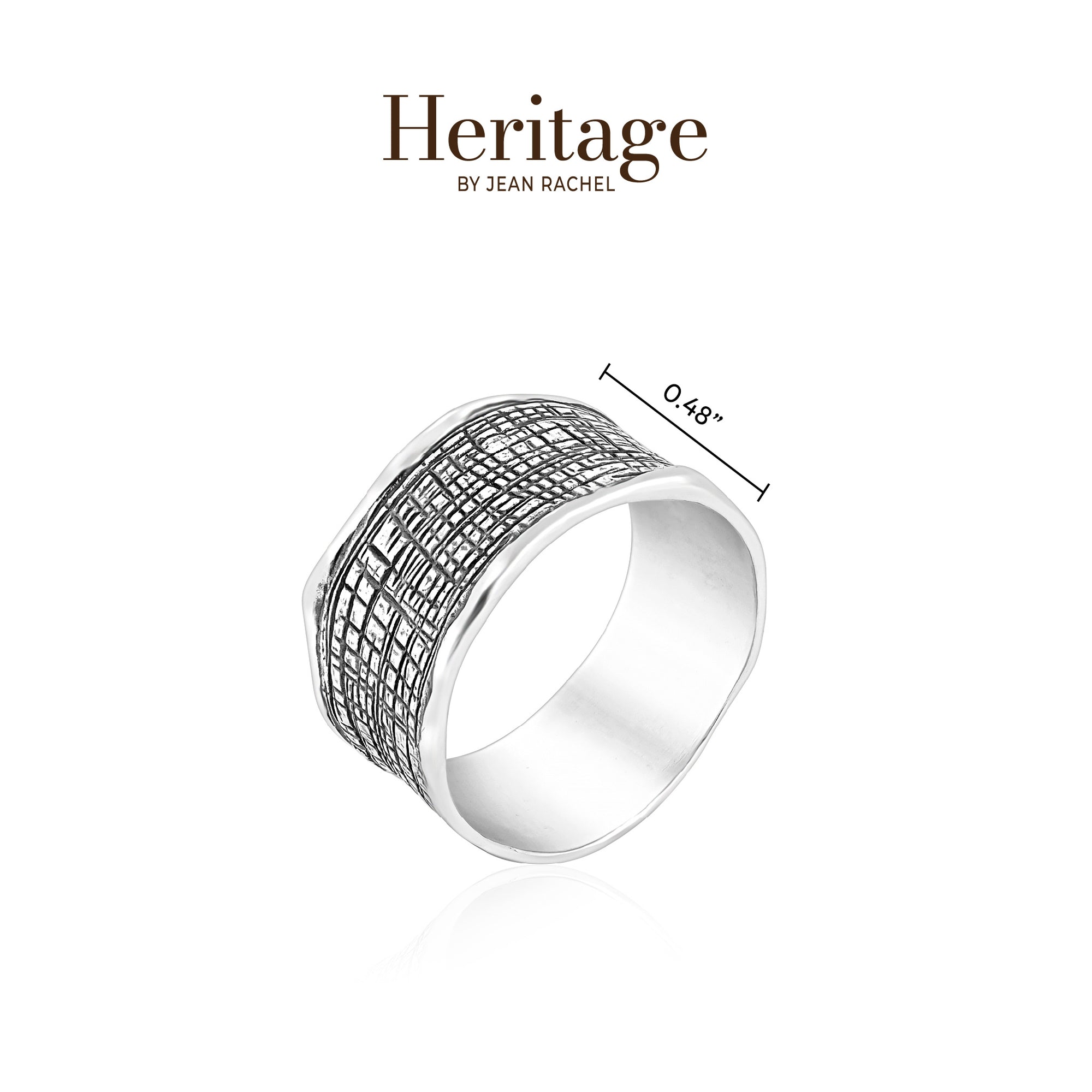 Sterling Silver Crosshatch Band