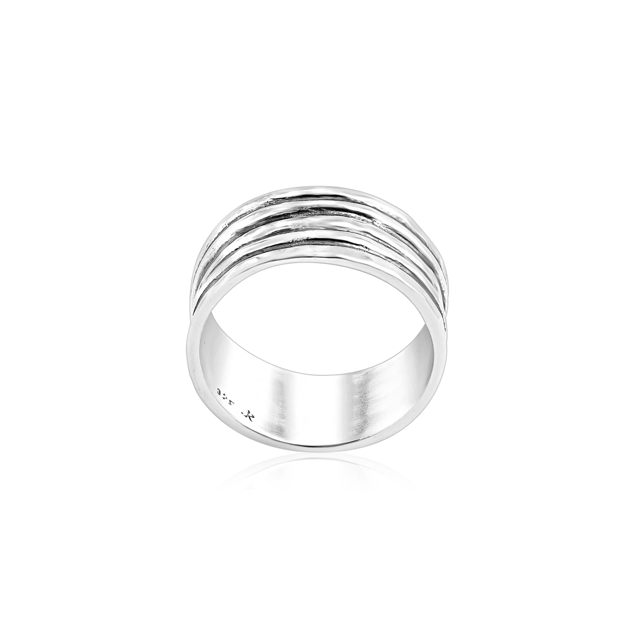 Sterling Silver Ribbed Band