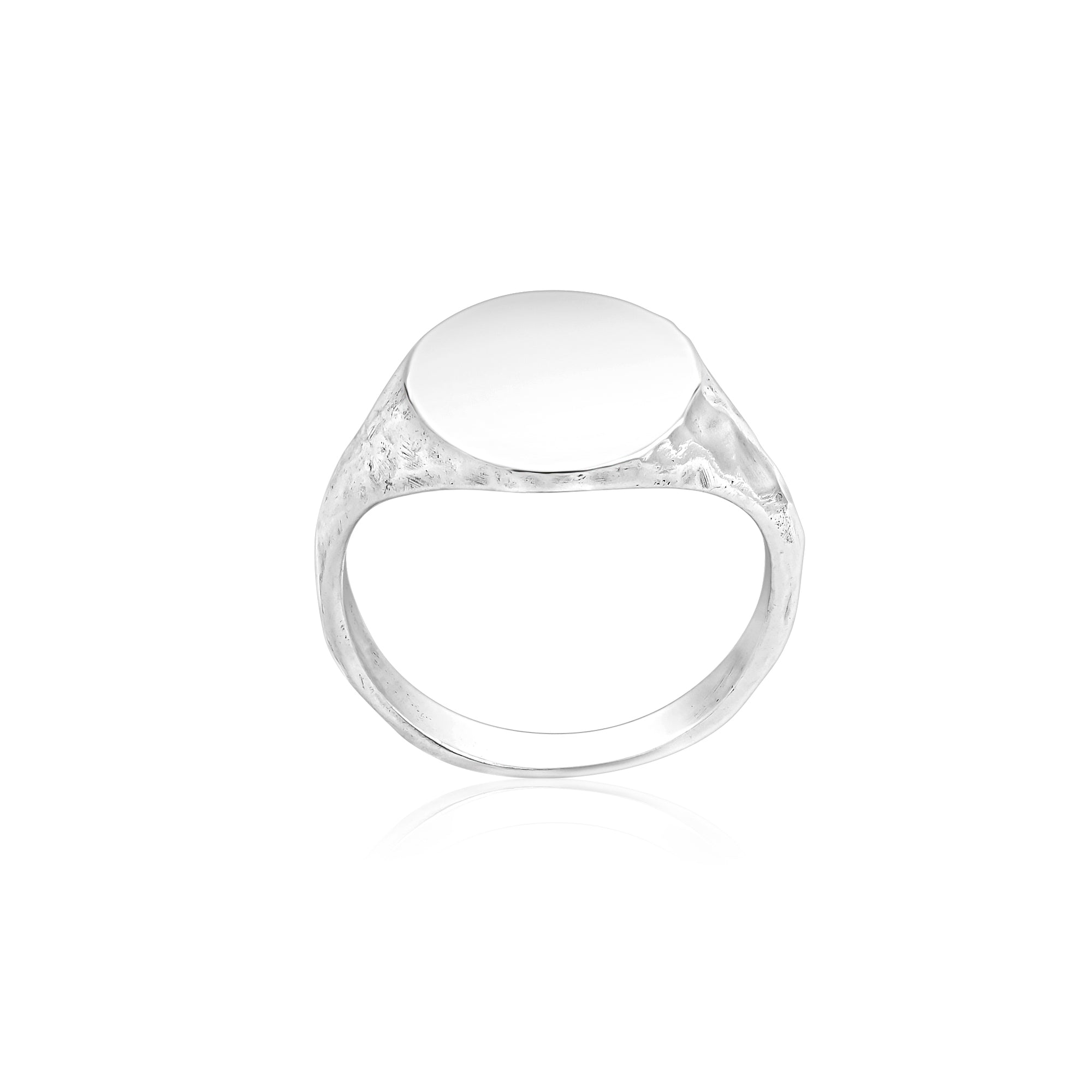 Sterling Silver Large Oval Signet Ring
