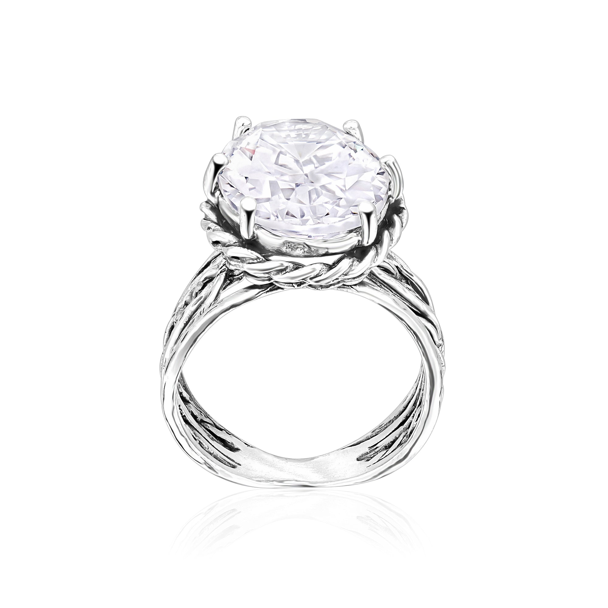 Sterling Silver Oval Braid Wrap Ring