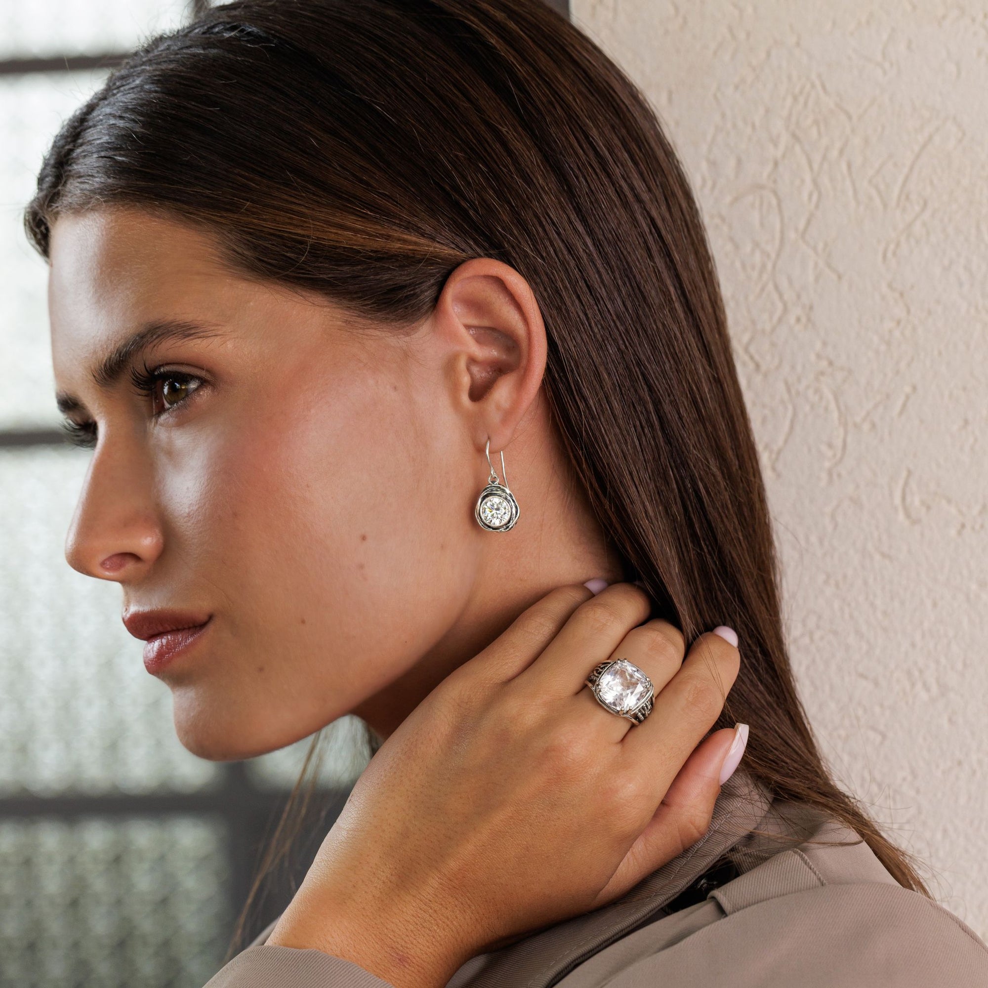 Sterling Silver CZ Multi-Strand Wrap Ring