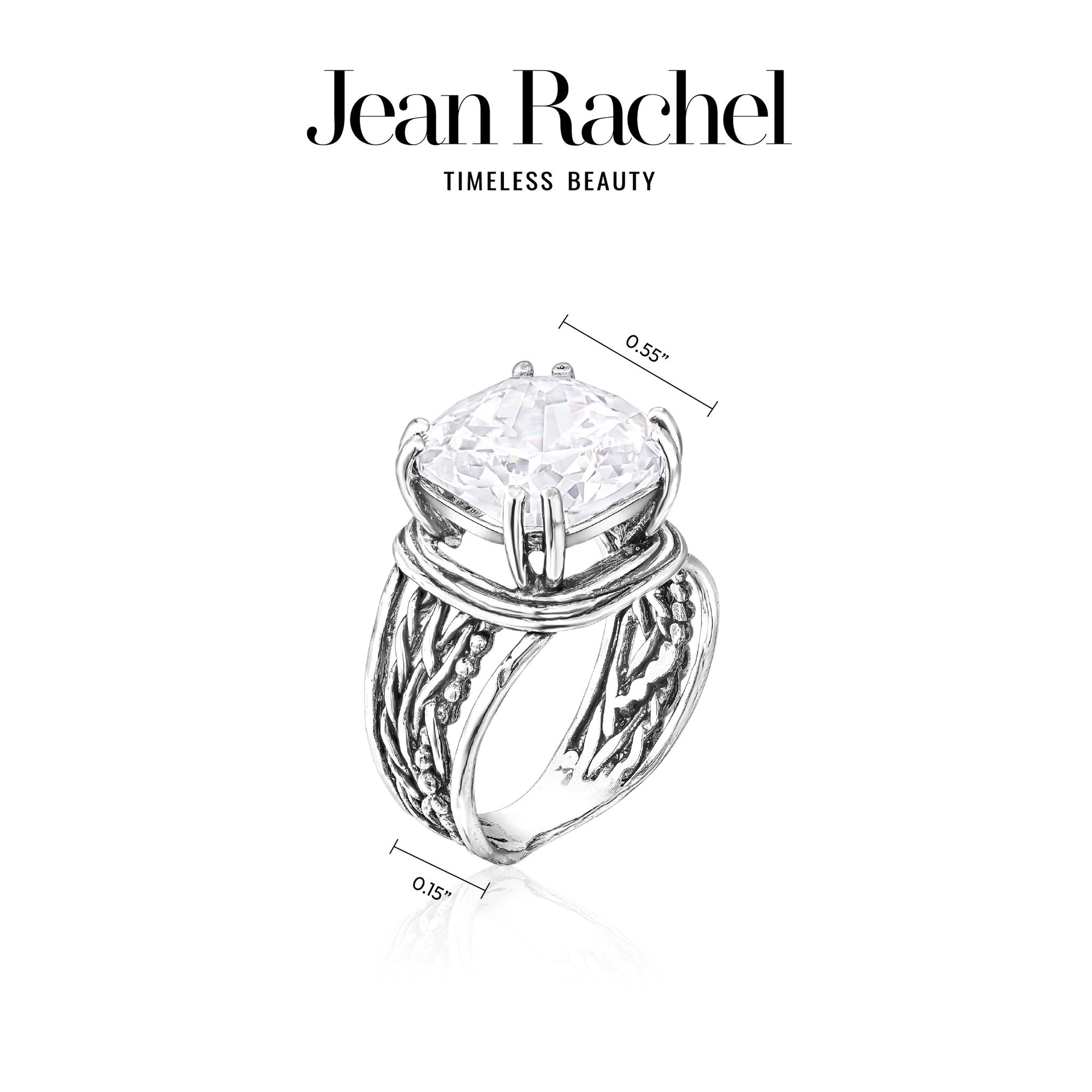 Sterling Silver CZ Multi-Strand Wrap Ring